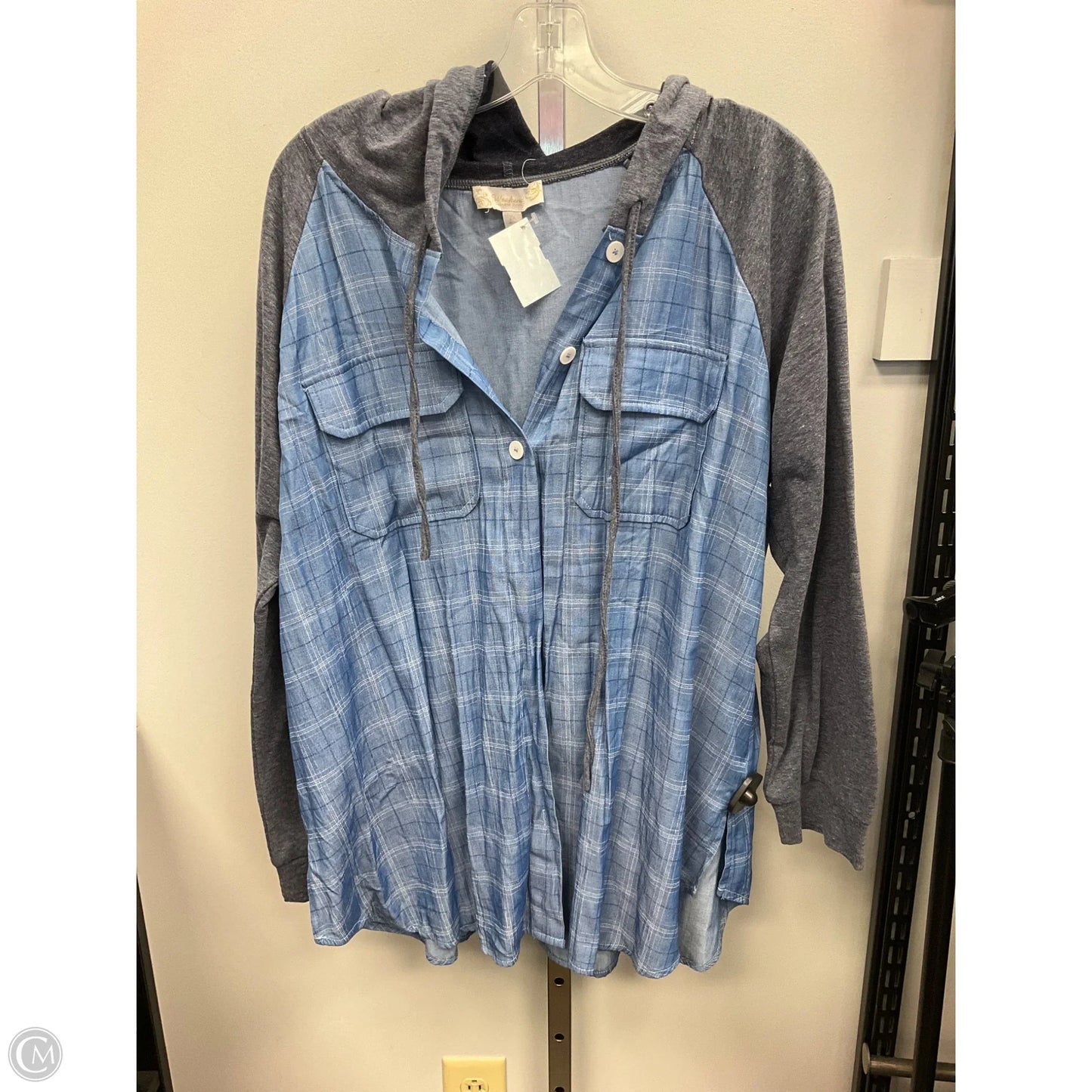 Top Long Sleeve By Suzanne Betro In Blue, Size: 2x