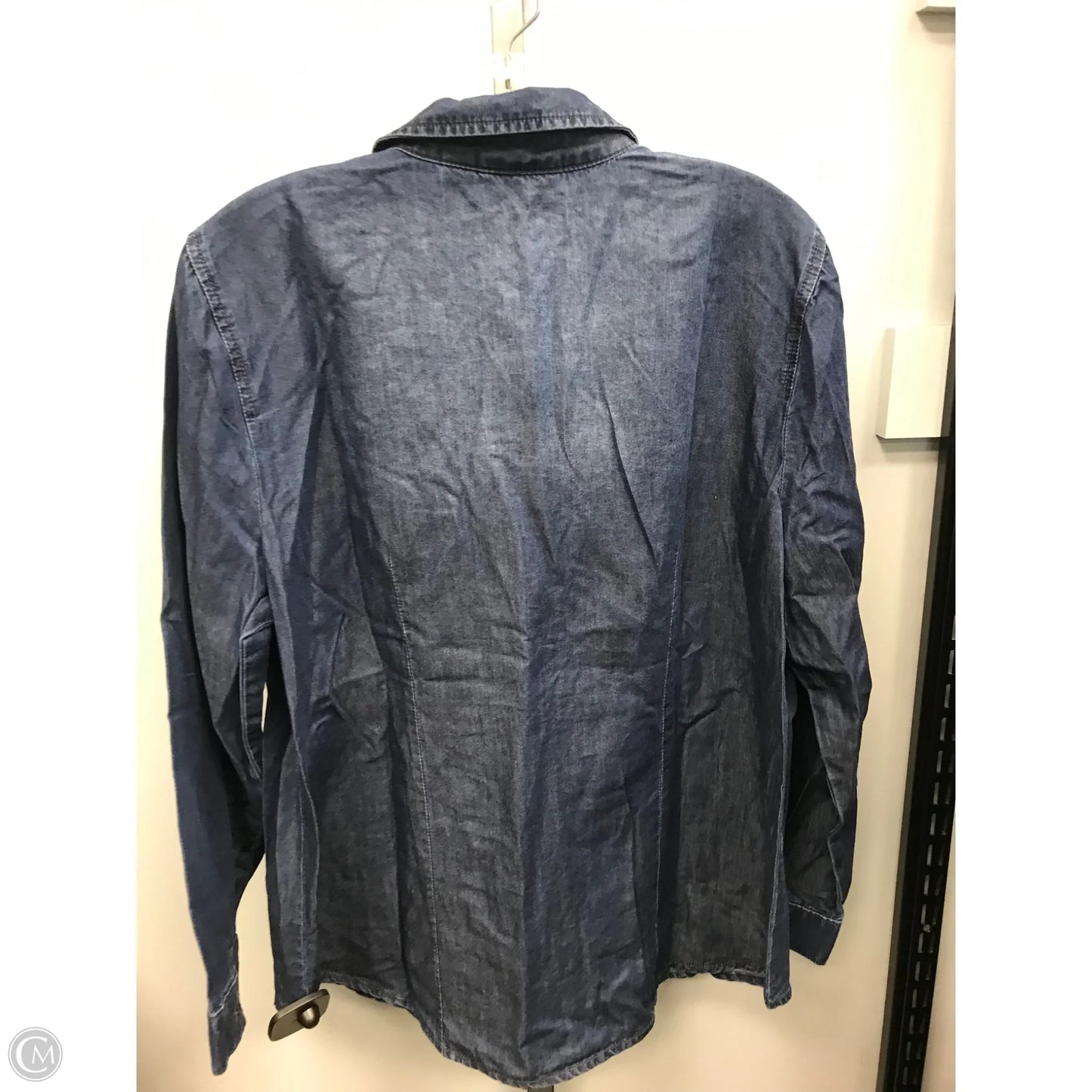 Top Long Sleeve By Chicos In Blue Denim, Size: L