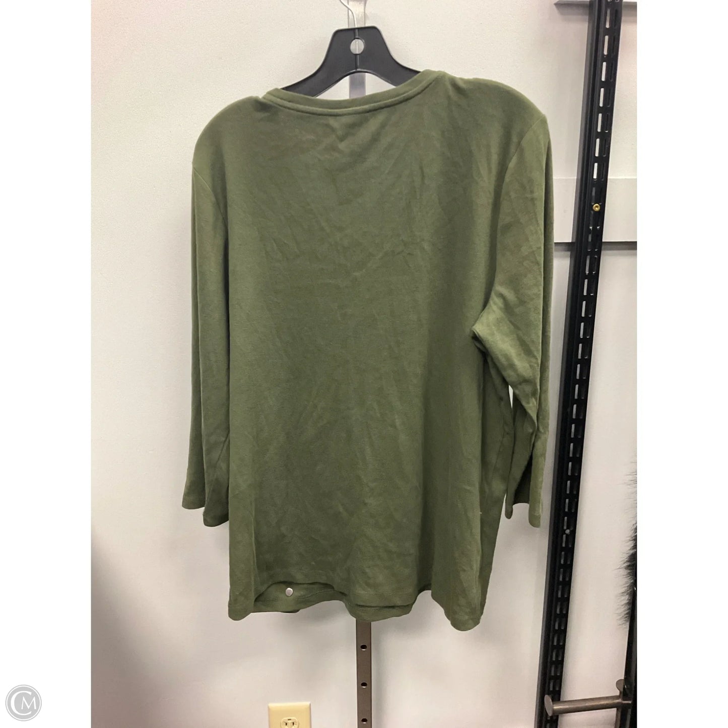 Top 3/4 Sleeve Basic By Chicos In Green, Size: Xl