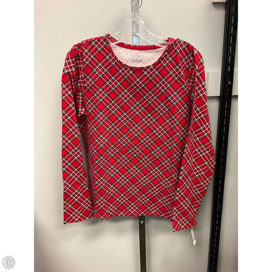 Top Long Sleeve By Talbots In Plaid Pattern, Size: M