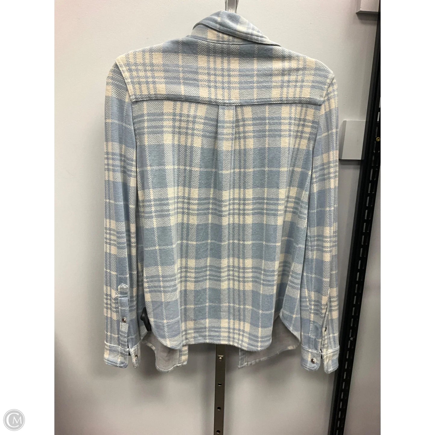 Top Long Sleeve By Workshop In Plaid Pattern, Size: Xs
