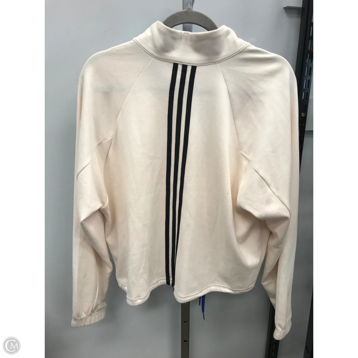 Athletic Jacket By Adidas In Cream, Size: M