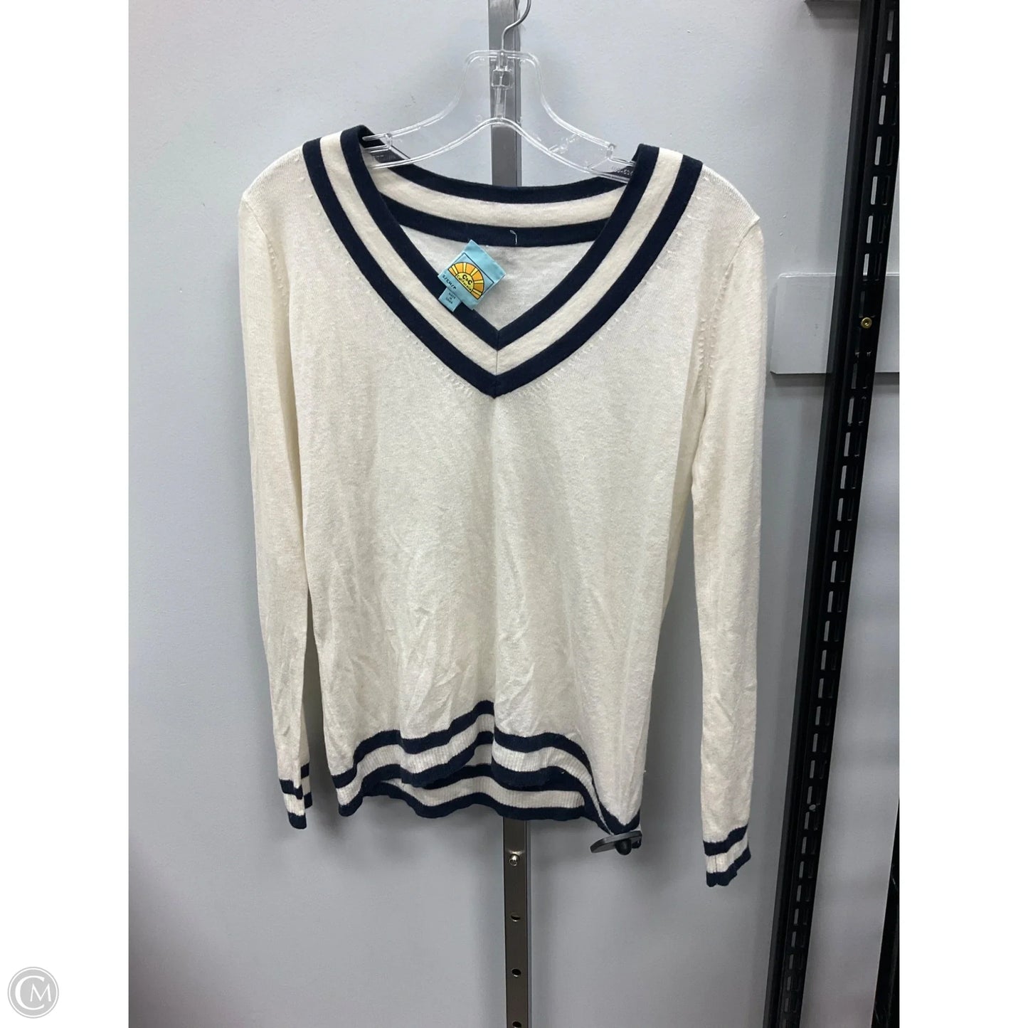 Top Long Sleeve By C And C In Cream, Size: S