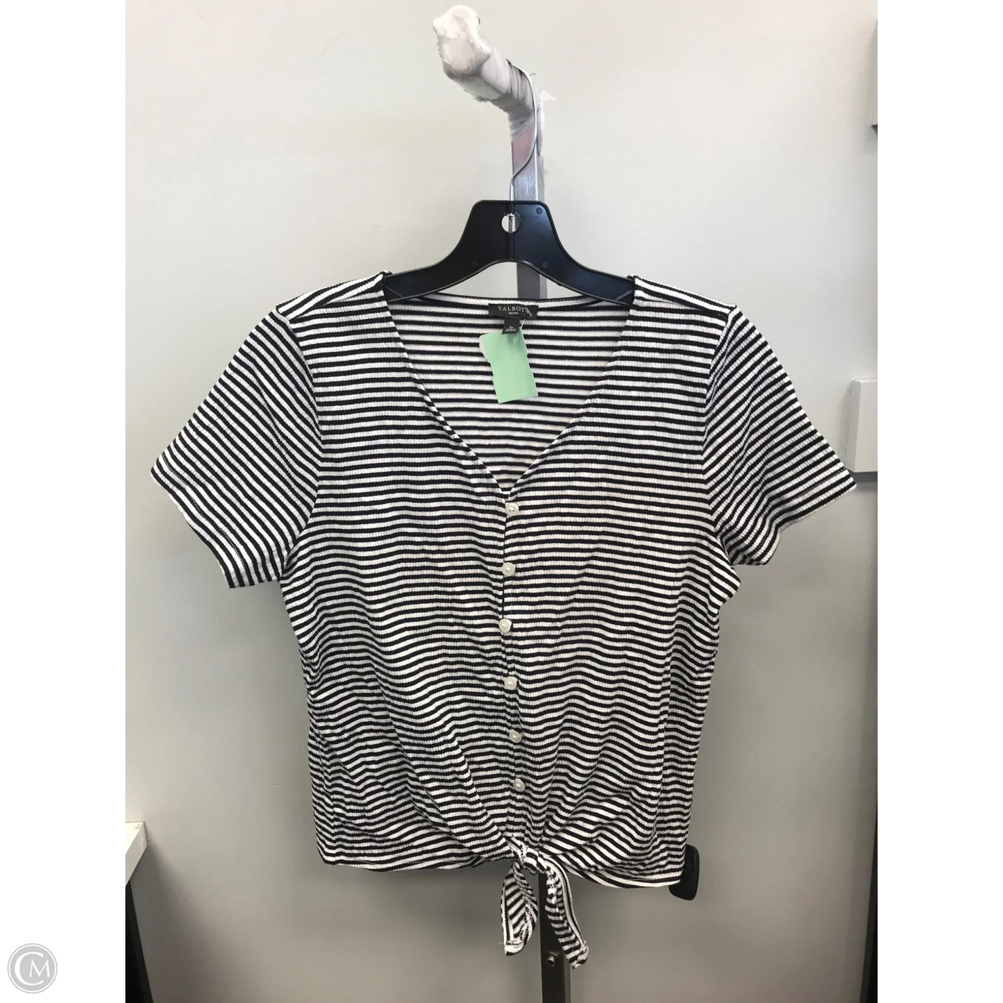 Top Short Sleeve By Talbots In Striped Pattern, Size: Sp