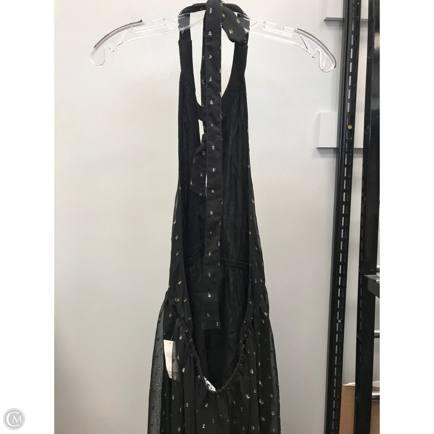 Dress Casual Midi By Cmc In Black & Gold, Size: L