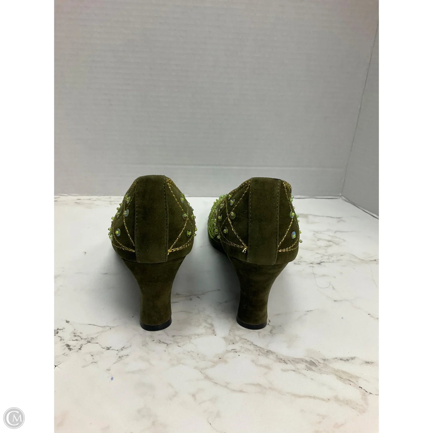 Shoes Heels Wedge By Newport News In Green, Size: 8