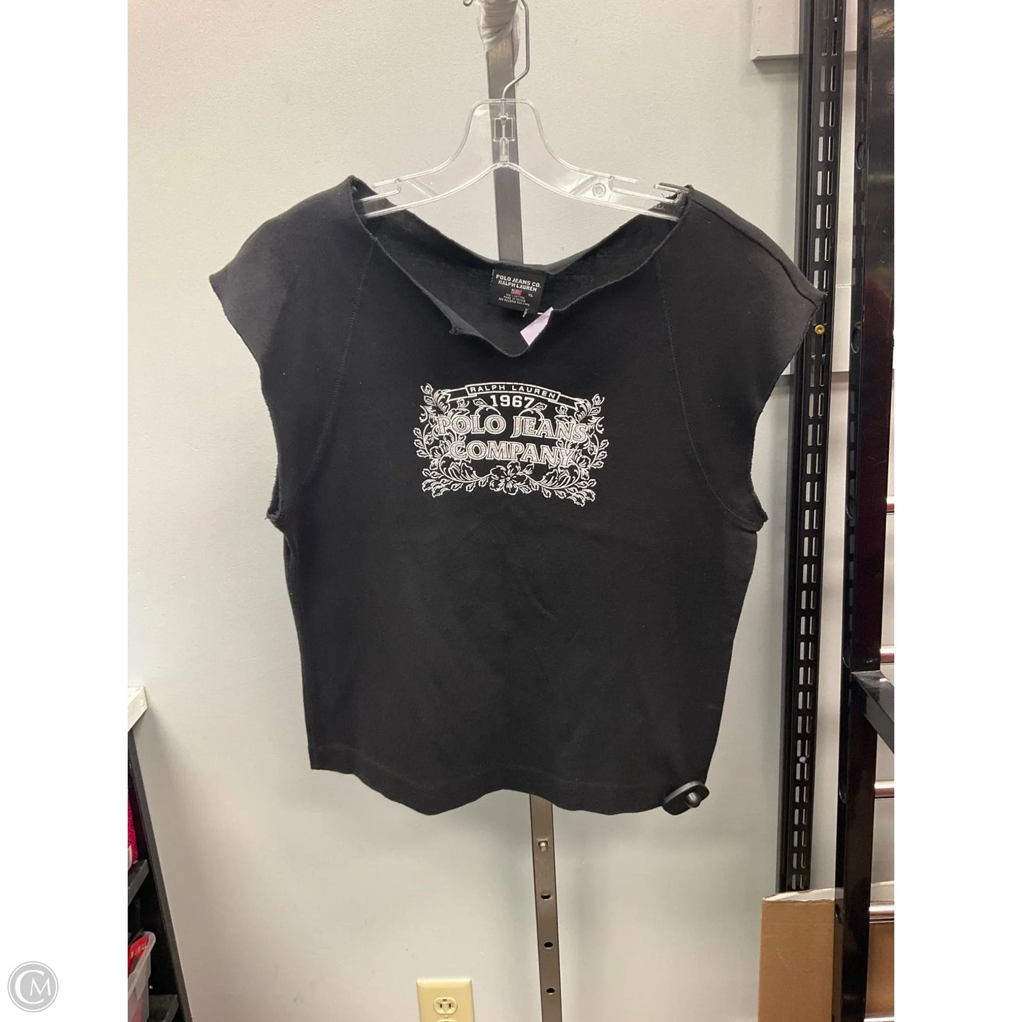 Top Short Sleeve By Polo Ralph Lauren In Black, Size: Xl