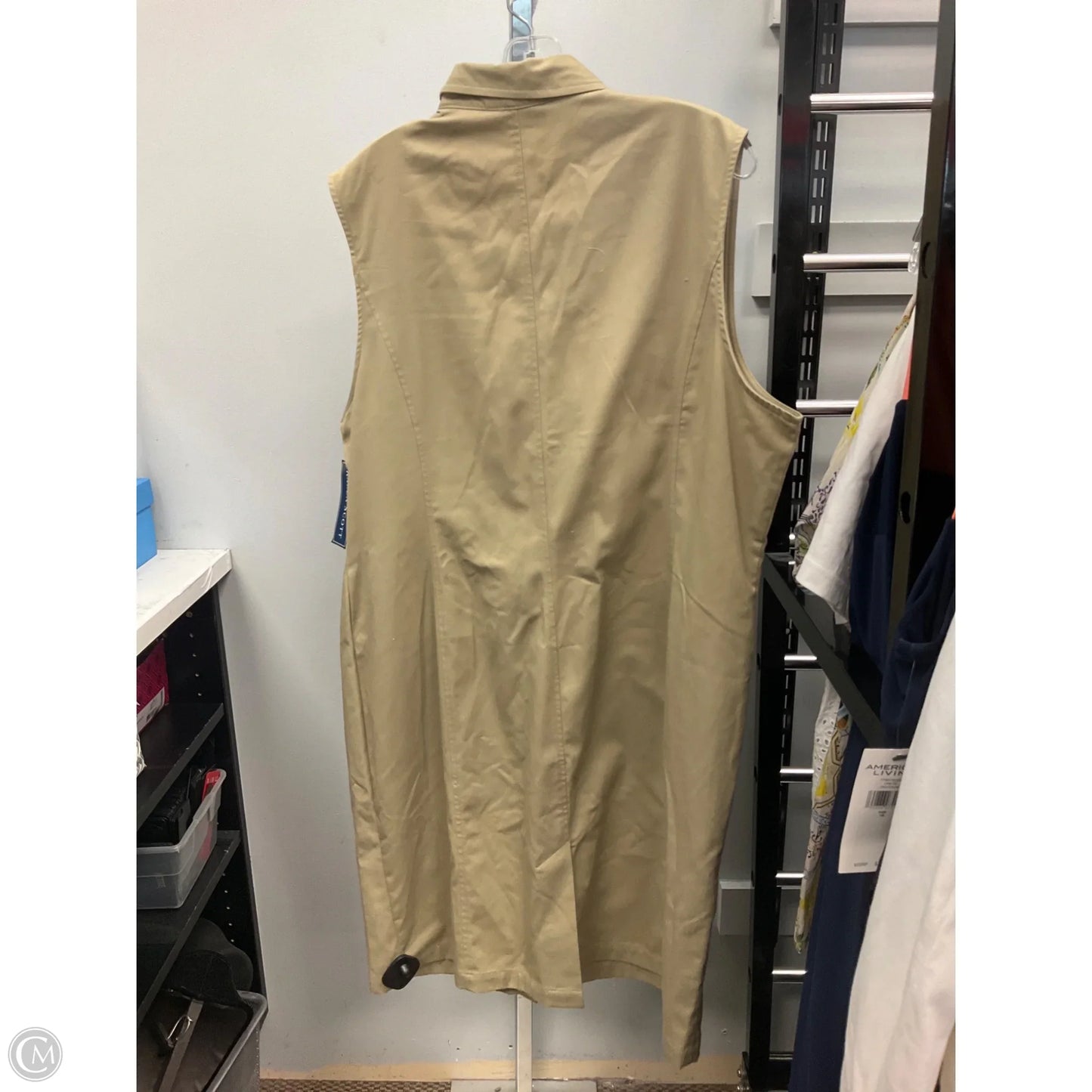 Dress Casual Midi By Karen Scott In Beige, Size: 18