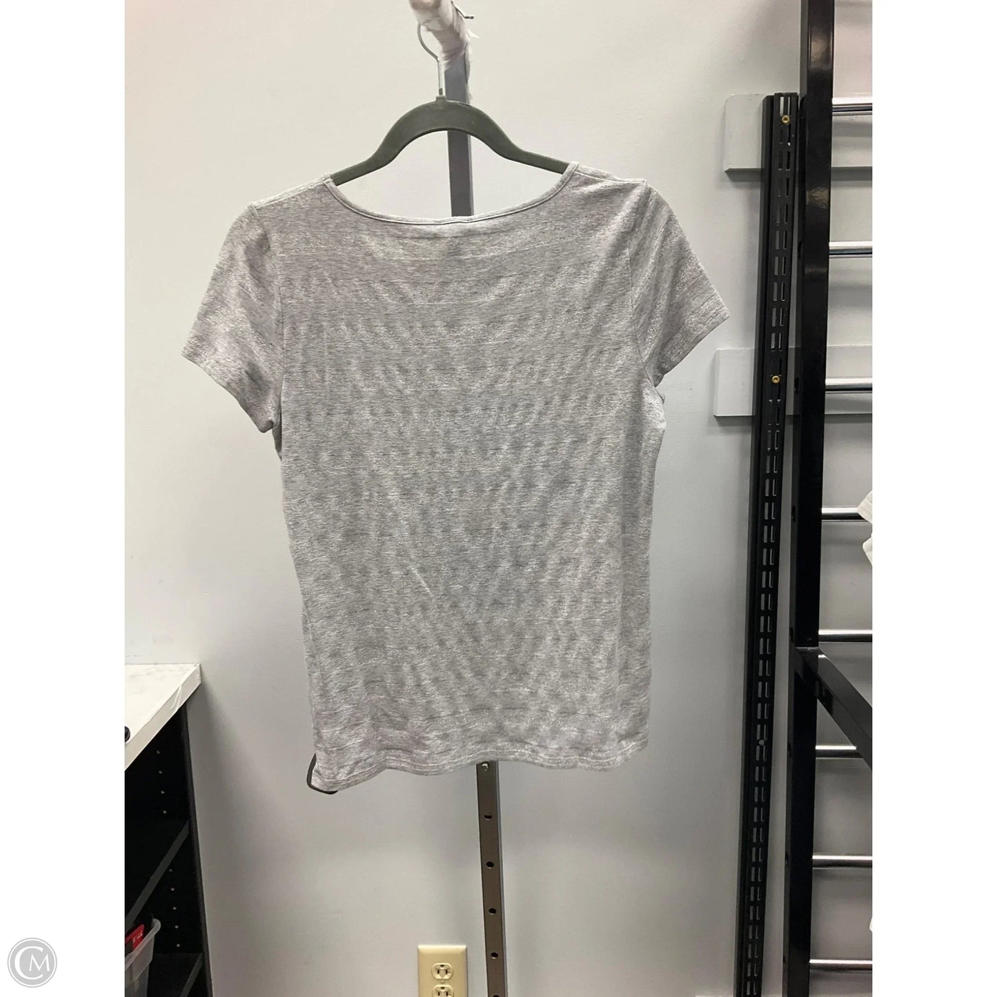 Top Short Sleeve By Talbots In Grey, Size: M