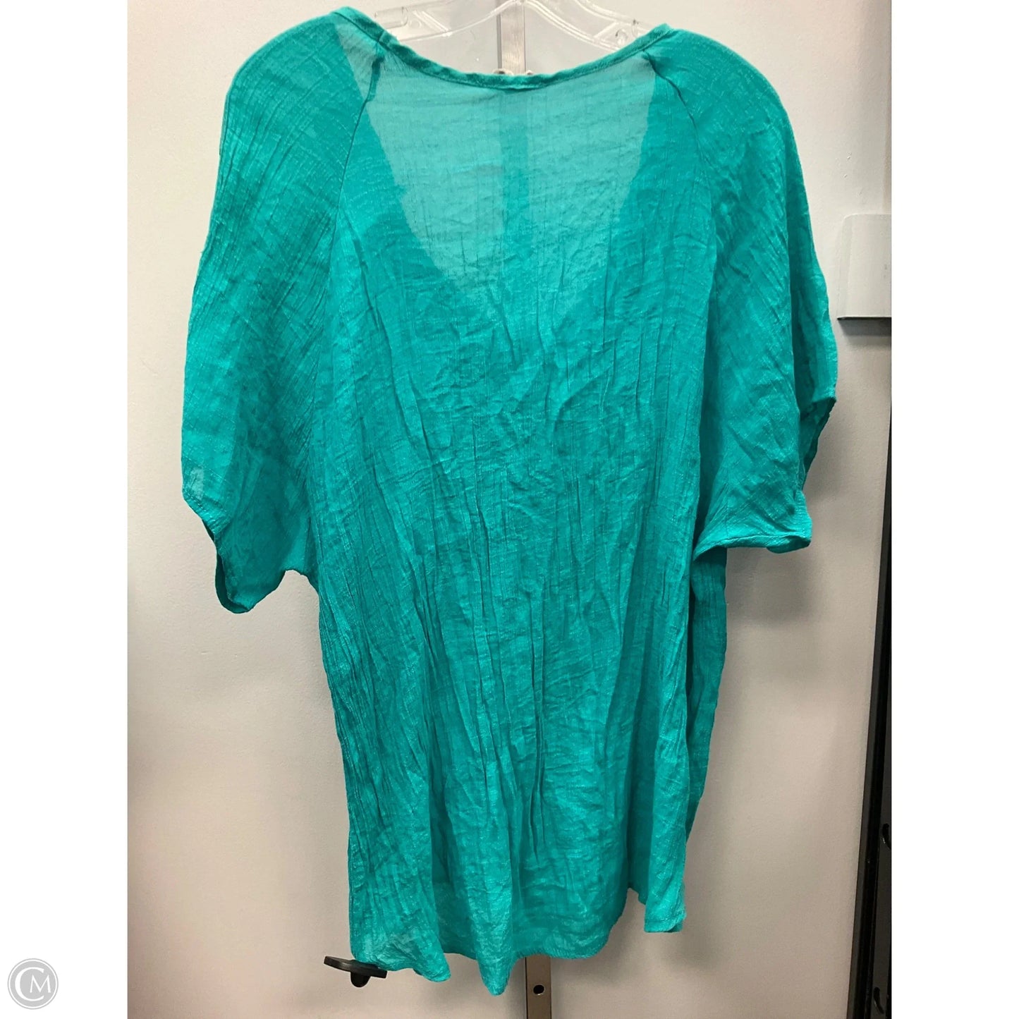 Top Short Sleeve By Cmc In Aqua, Size: Xl