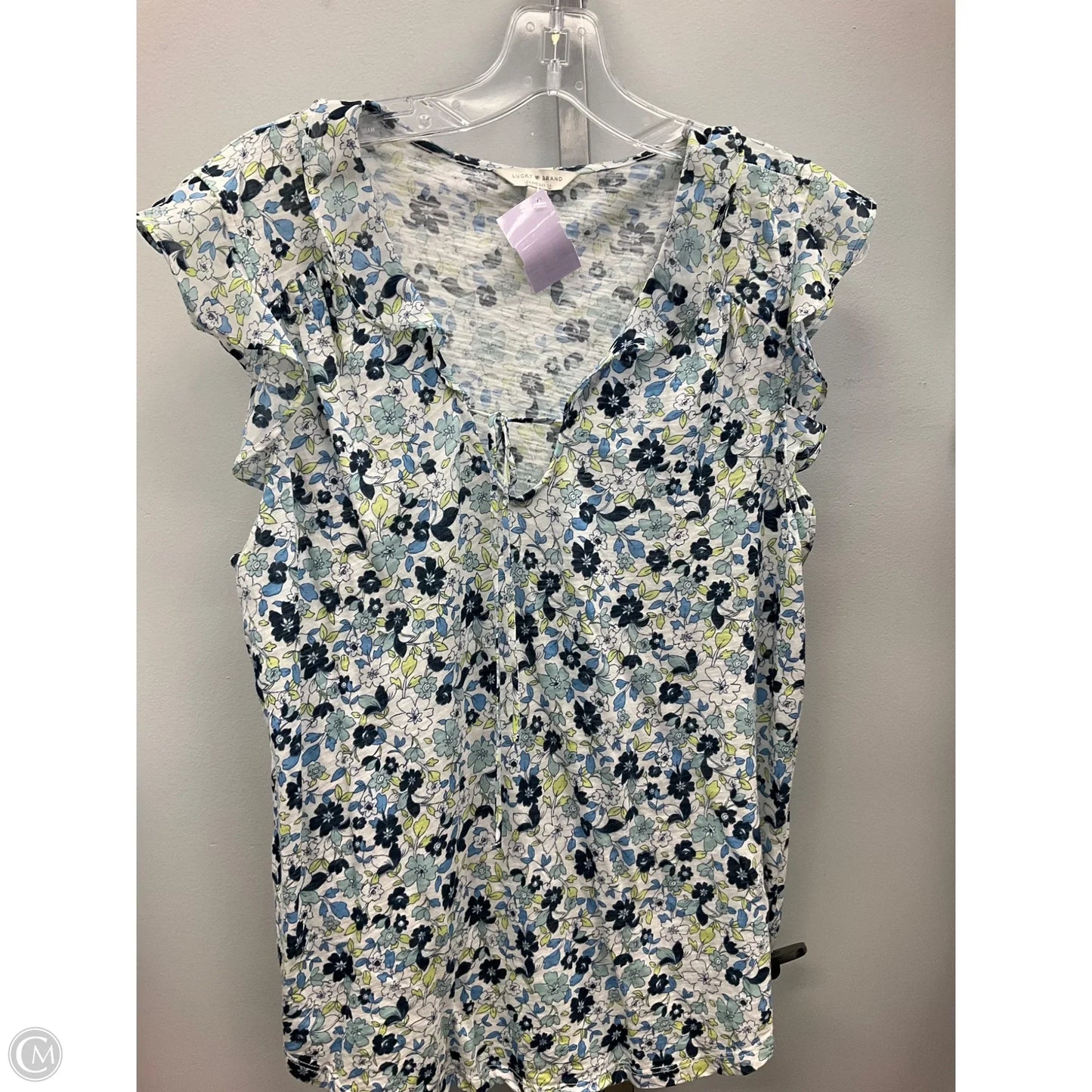 Top Sleeveless By Lucky Brand In Floral Print, Size: L