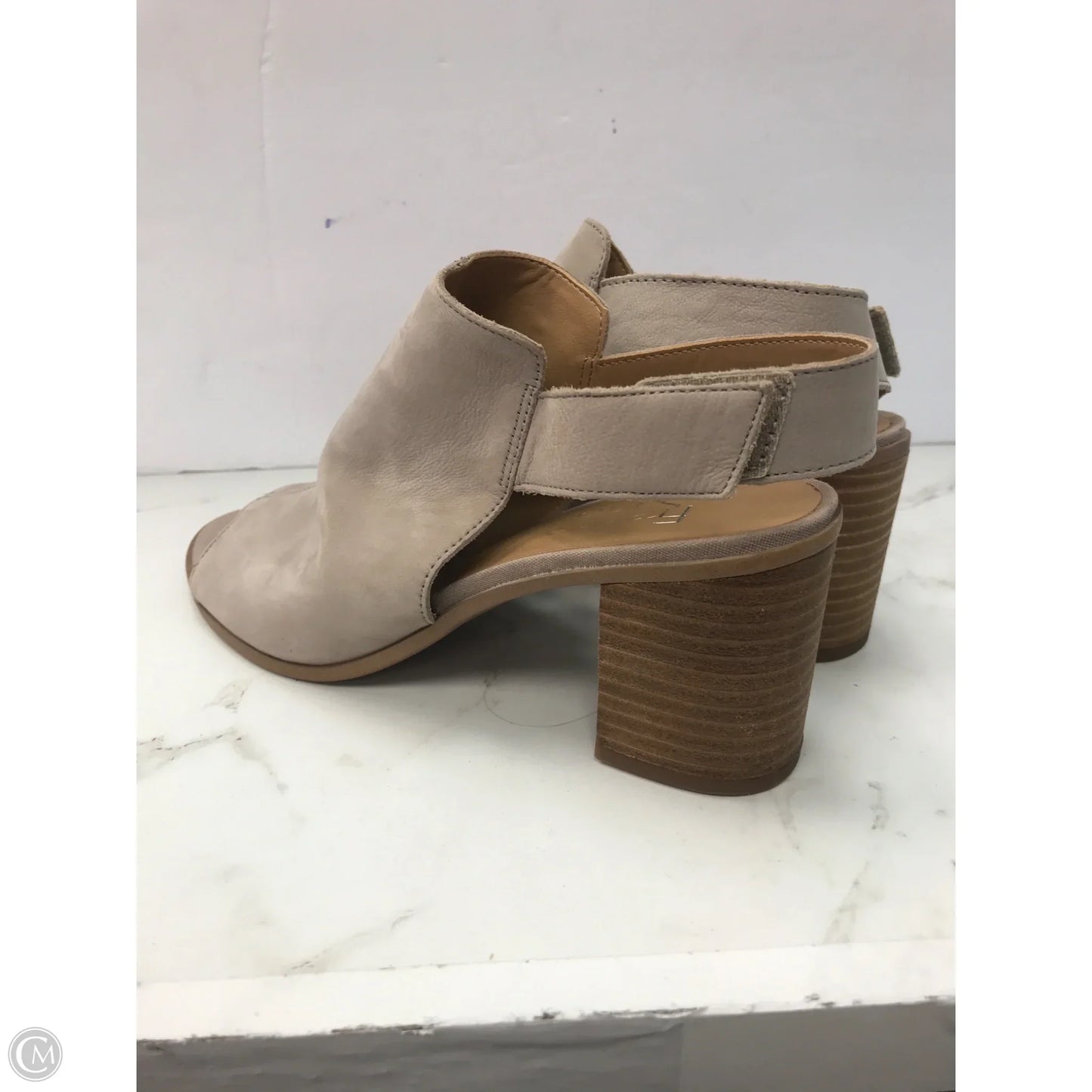 Sandals Heels Block By Franco Sarto In Tan, Size: 7.5