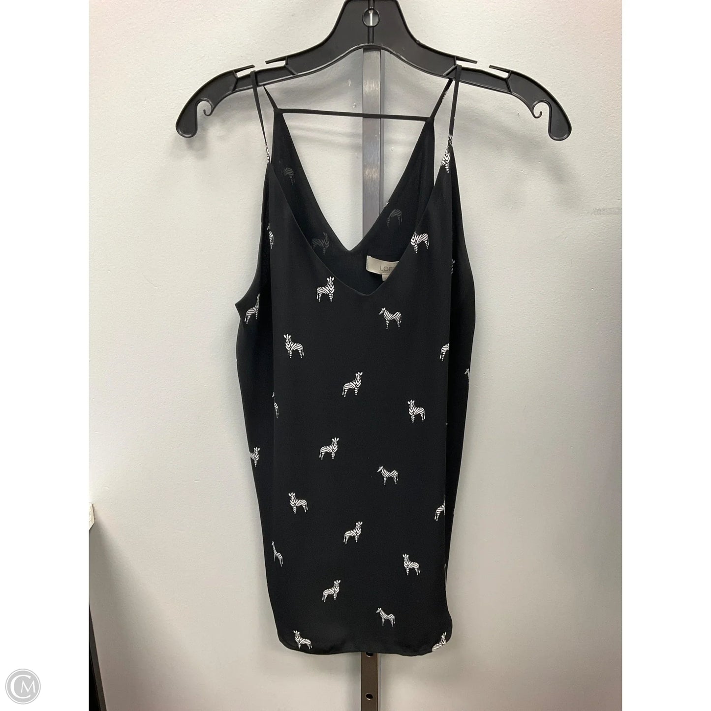 Top Sleeveless By Loft In Black & White, Size: S