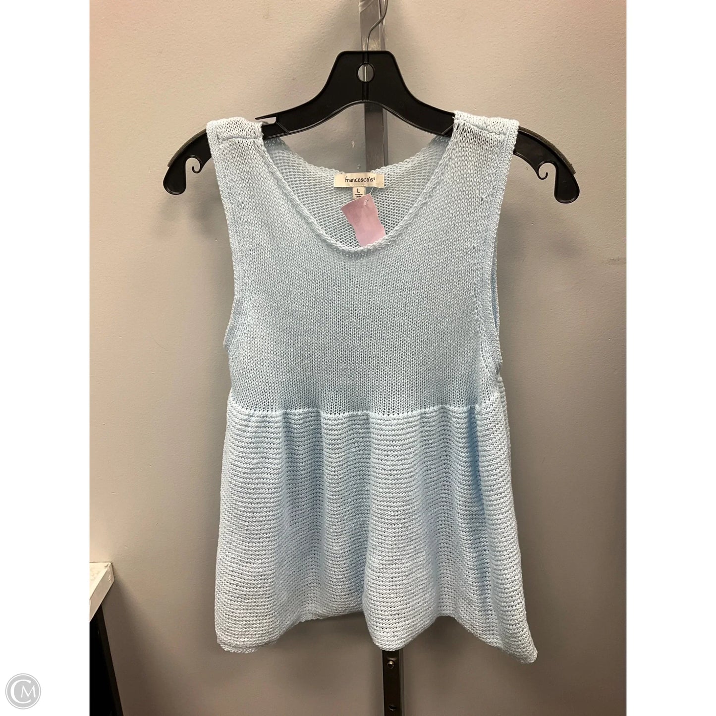 Top Sleeveless By Francesca’s In Blue, Size: L