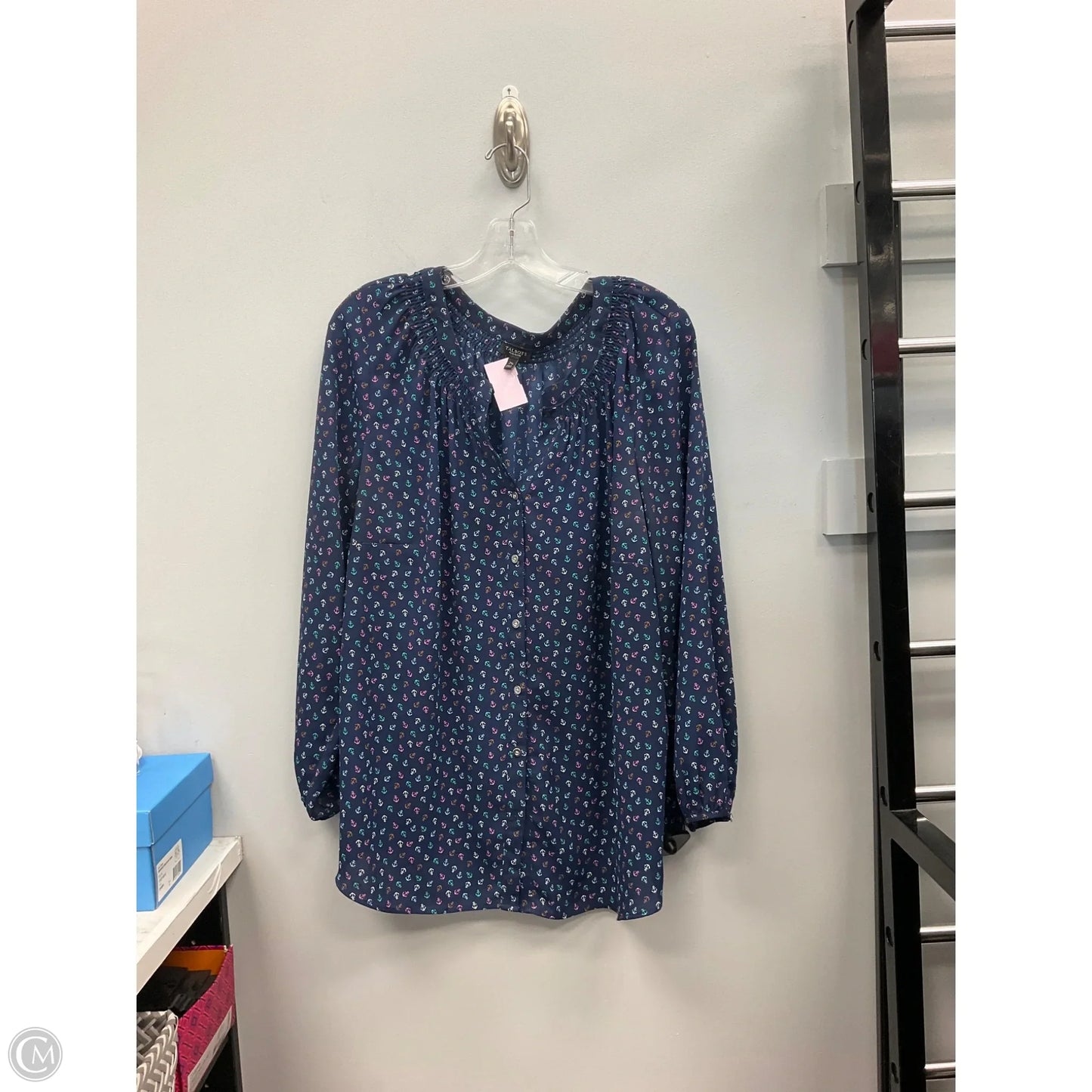 Top Long Sleeve By Talbots In Navy, Size: 2x