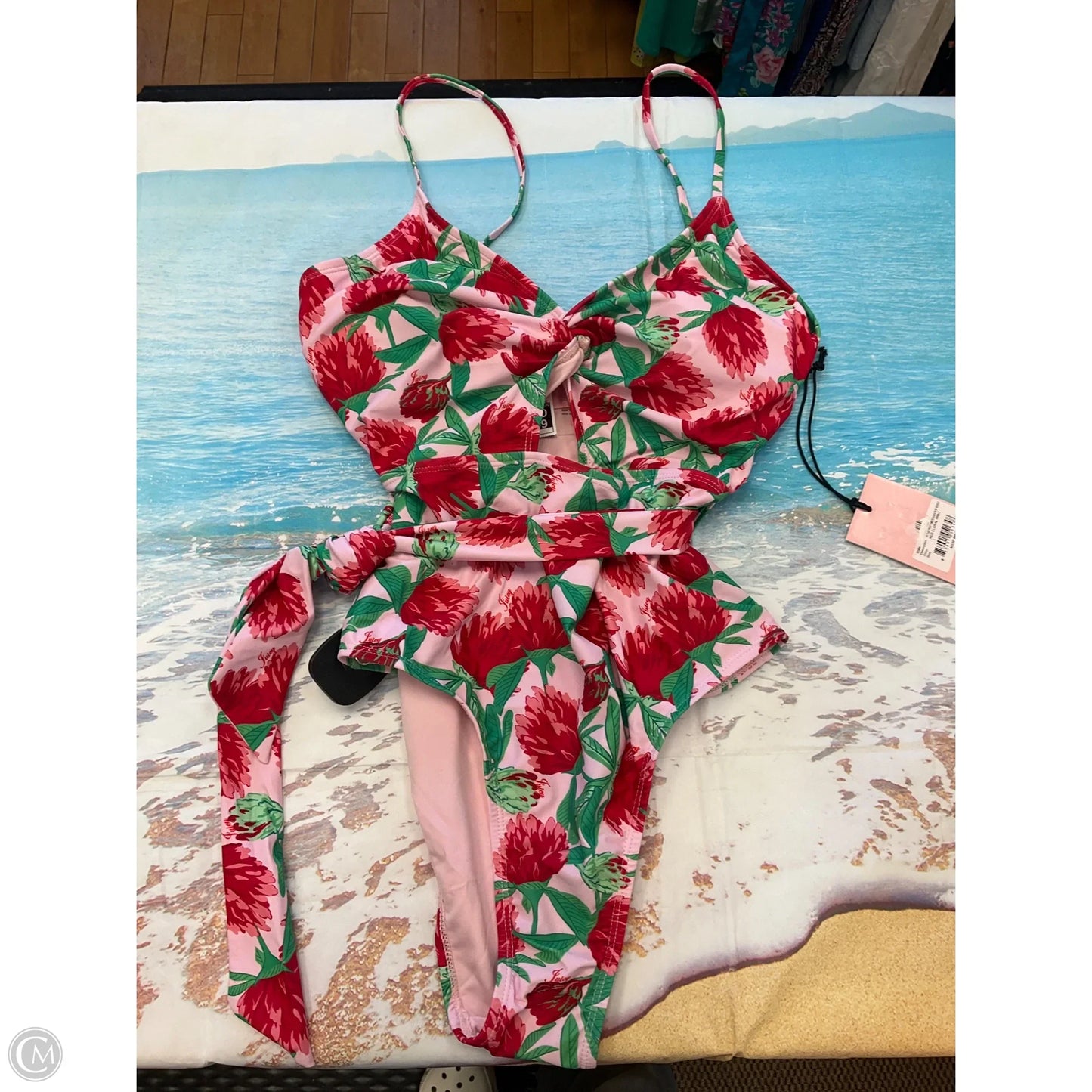 Swimsuit By Juicy Couture In Pink & Red, Size: L
