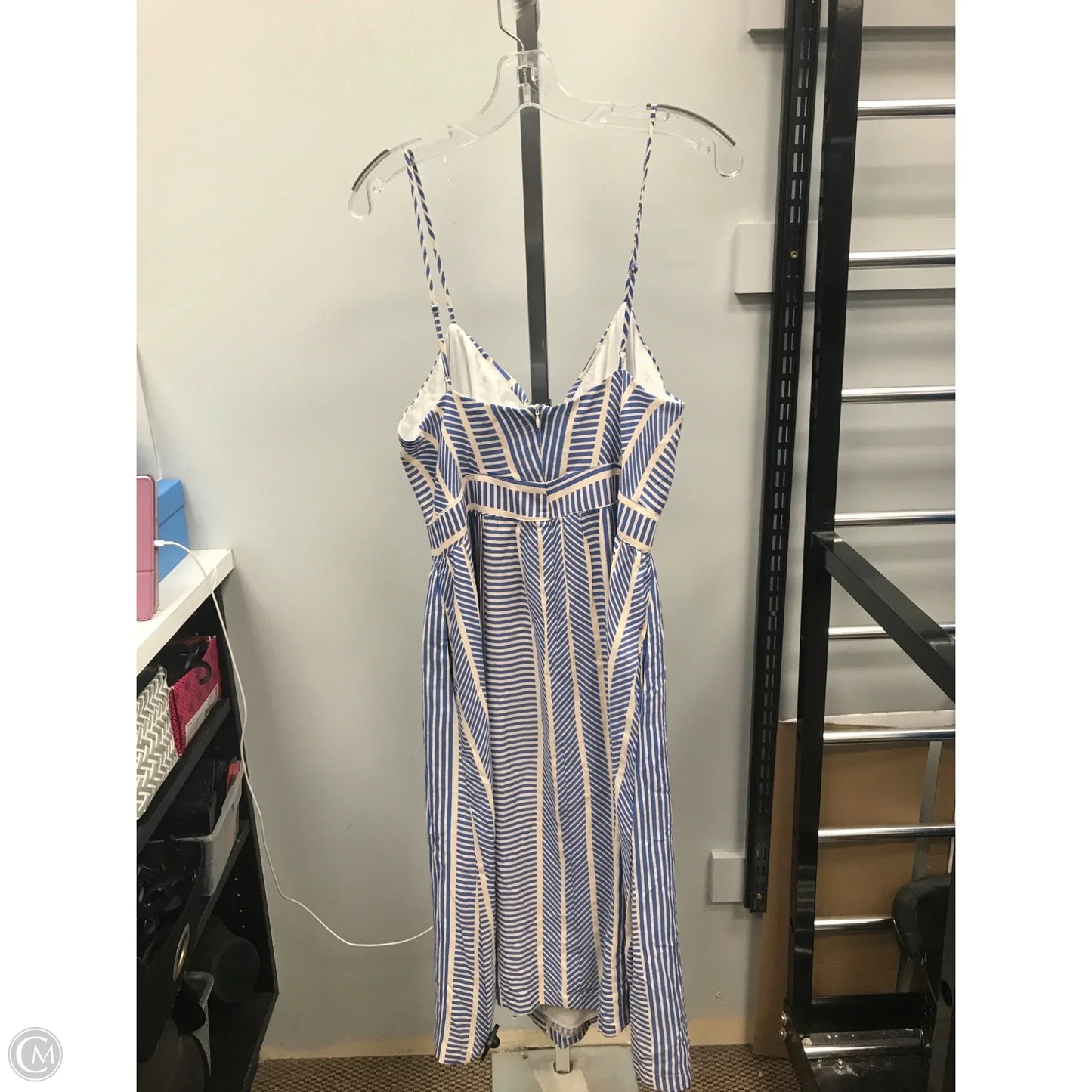 Dress Casual Short By Lush In Blue & Cream, Size: Xl