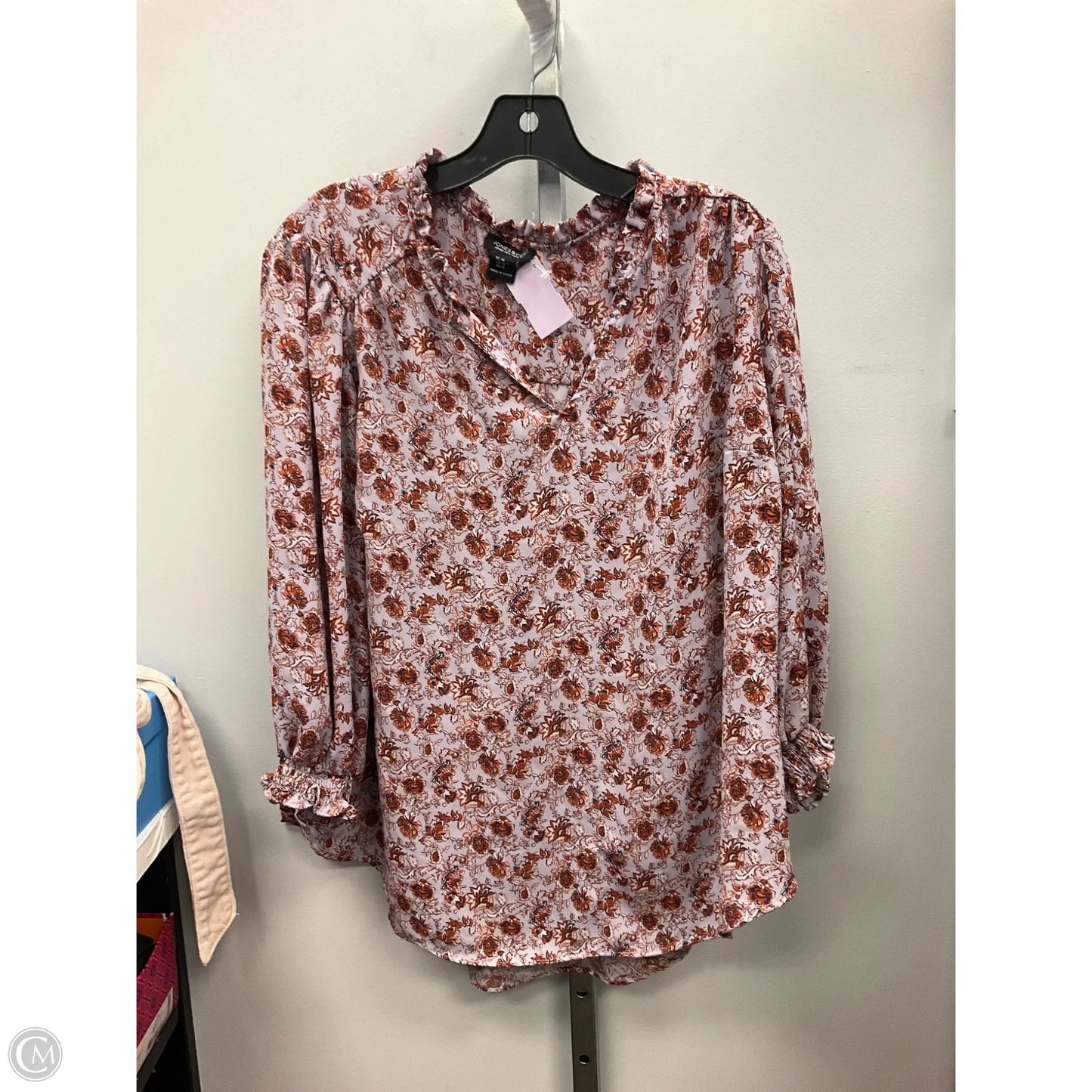 Top Long Sleeve By Jones And Co In Purple, Size: 1x
