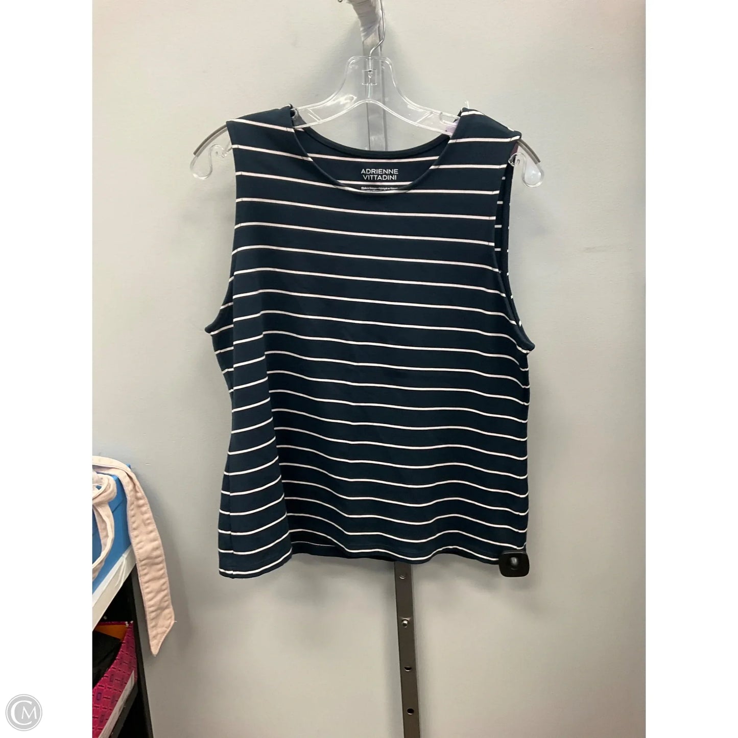 Top Sleeveless By Adrienne Vittadini In Striped Pattern, Size: Xl