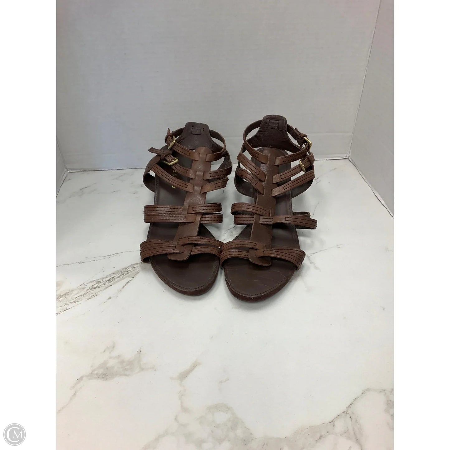 Shoes Heels Wedge By Franco Sarto In Brown, Size: 9.5