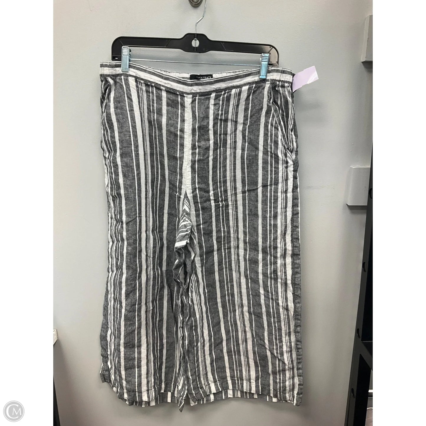 Pants Linen By Ellen Tracy In Striped Pattern, Size: L