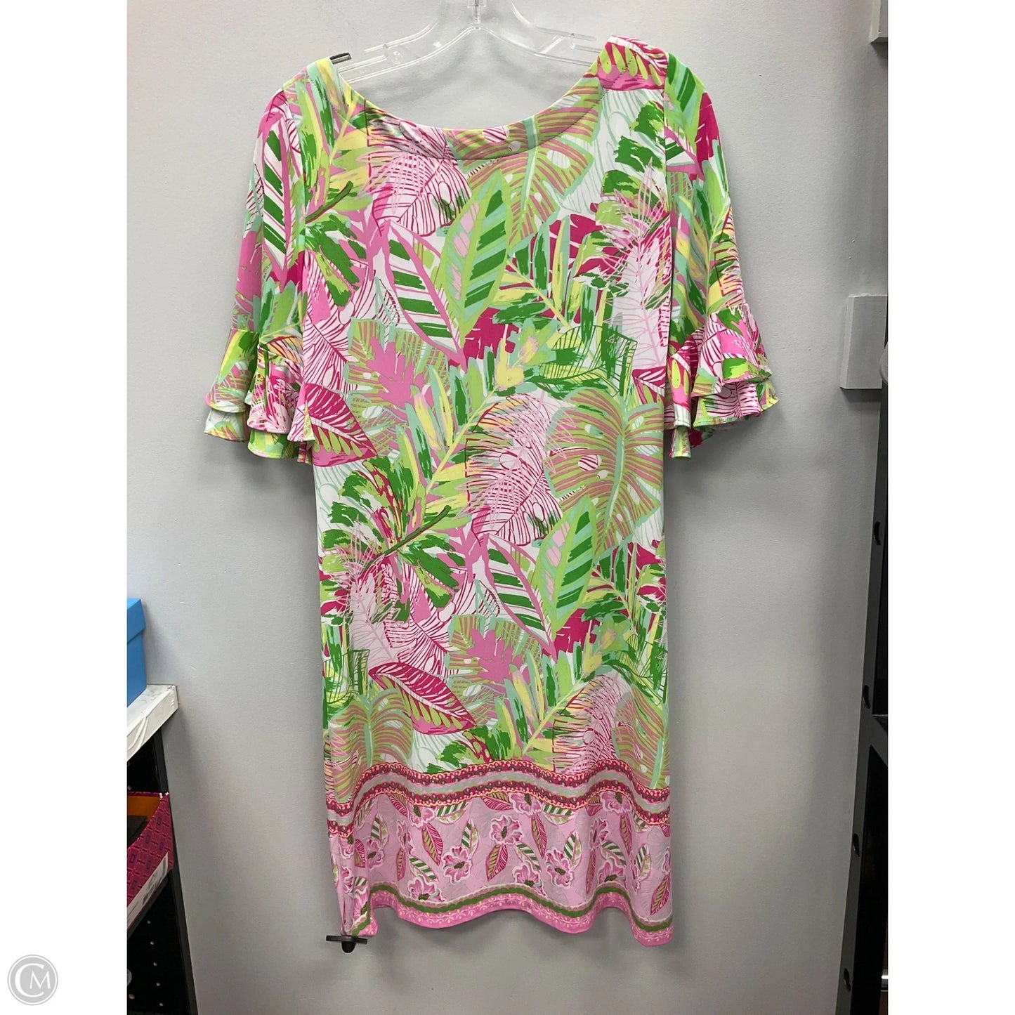Dress Casual Short By Pappagallo In Green & Pink, Size: M