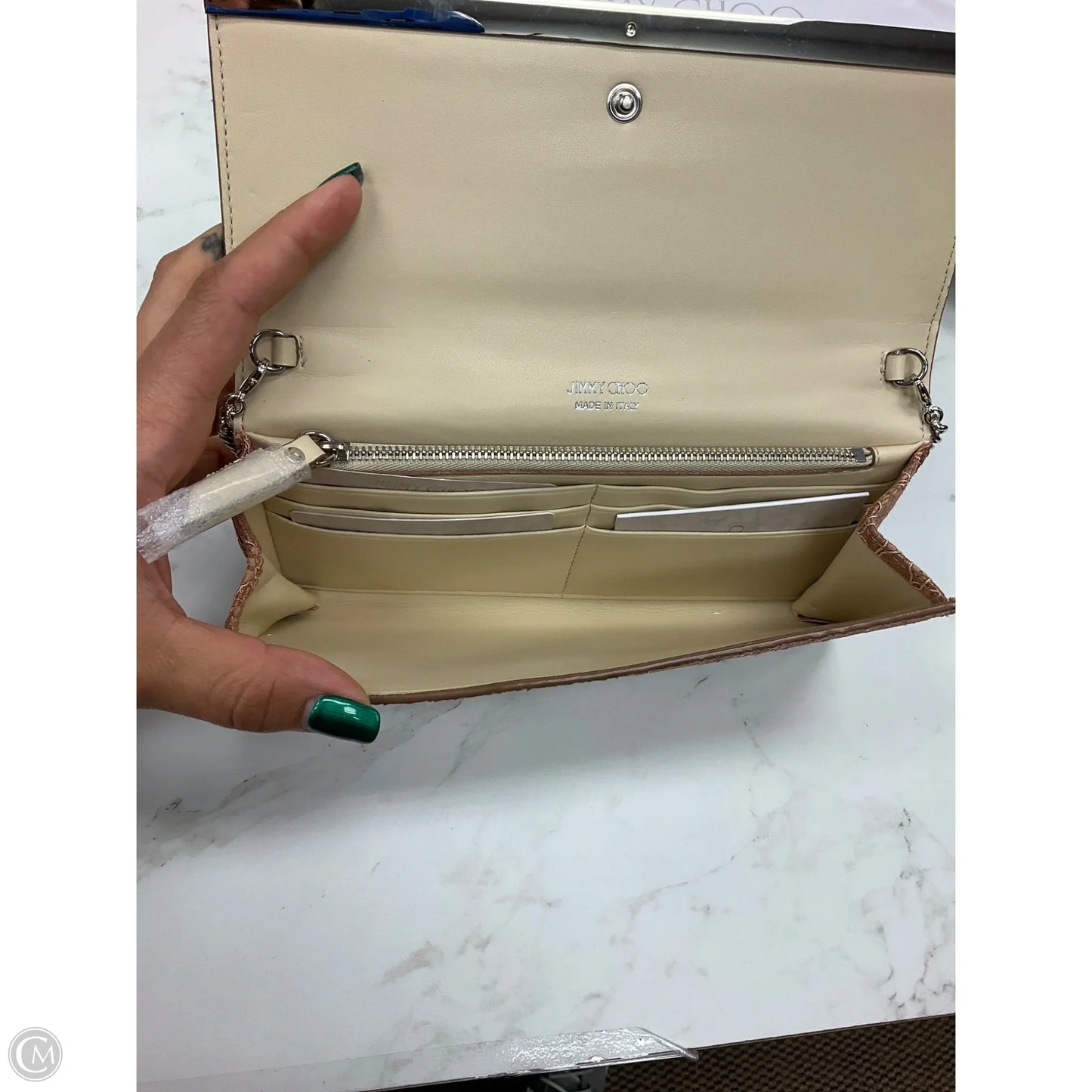 Clutch Luxury Designer By Jimmy Choo, Size: Large