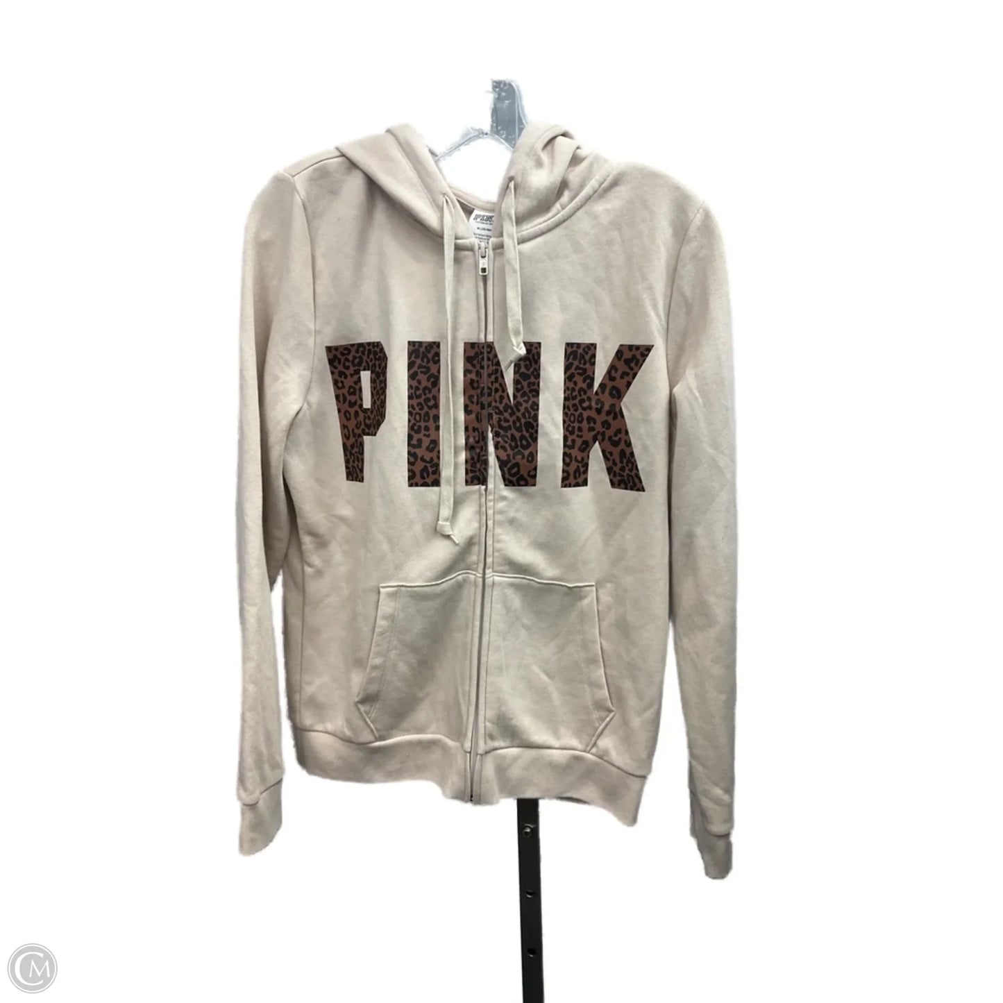 Sweatshirt Hoodie By Pink In Tan, Size: M