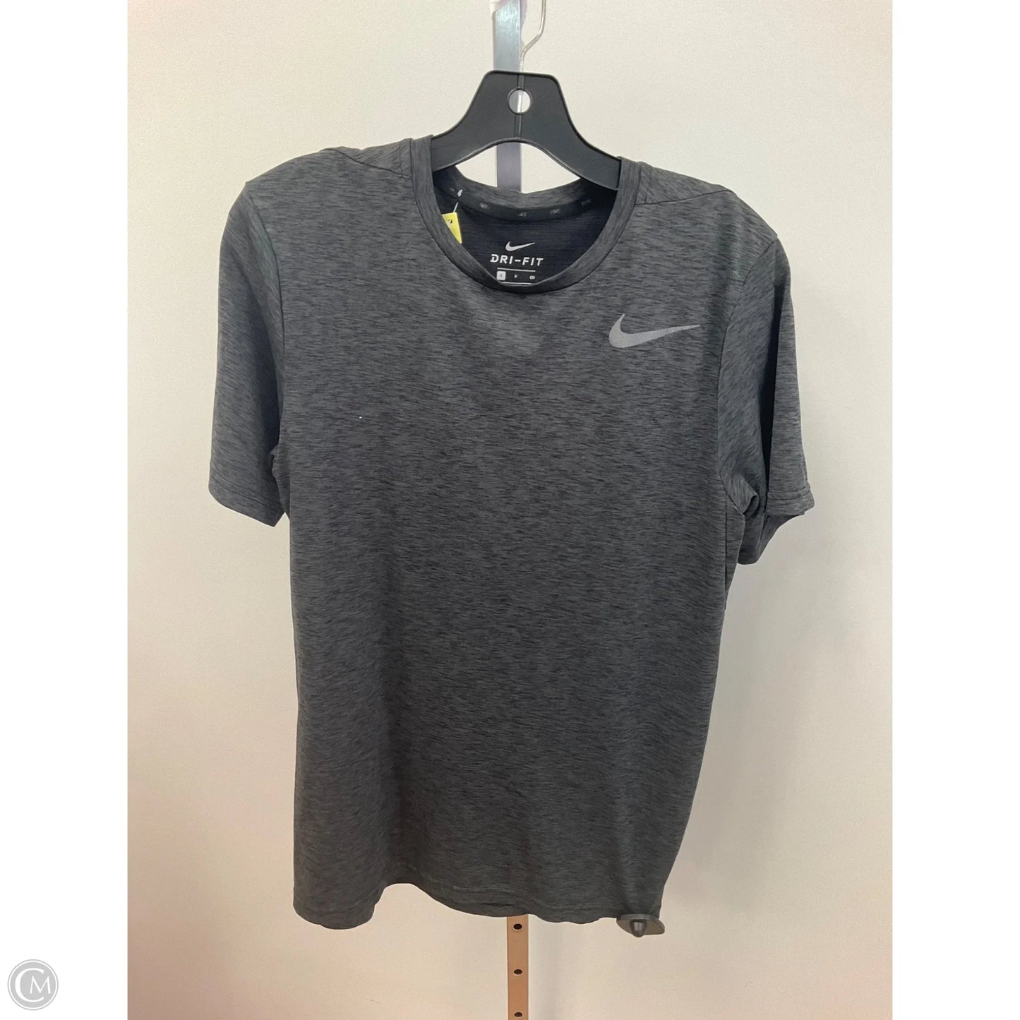 Athletic Top Short Sleeve By Nike In Grey, Size: S