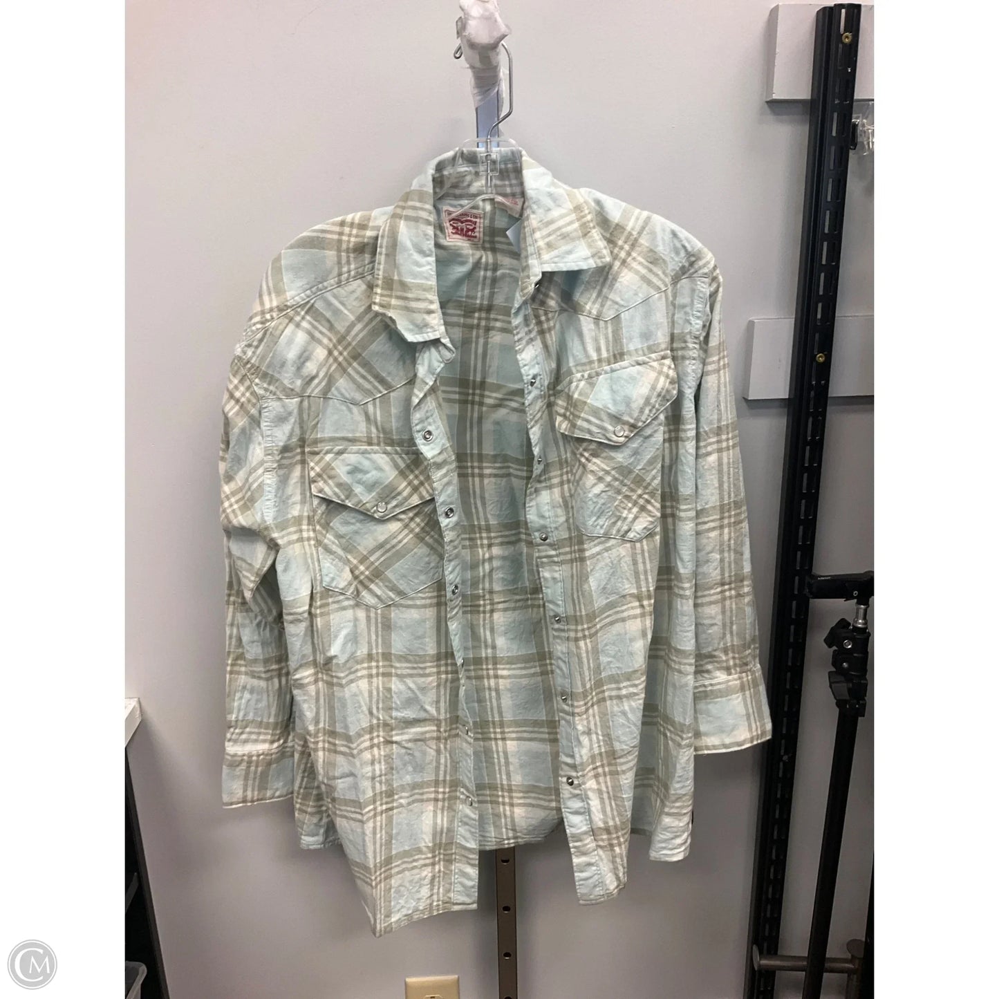 Top Long Sleeve By Levis In Plaid Pattern, Size: Xs