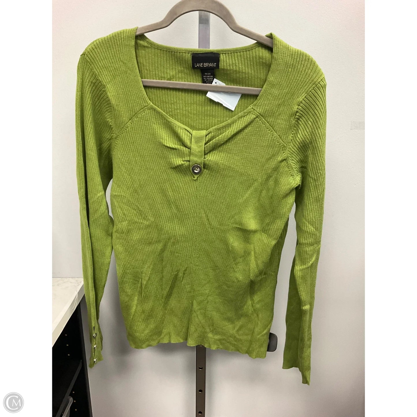 Top Long Sleeve By Lane Bryant In Green, Size: Xxl