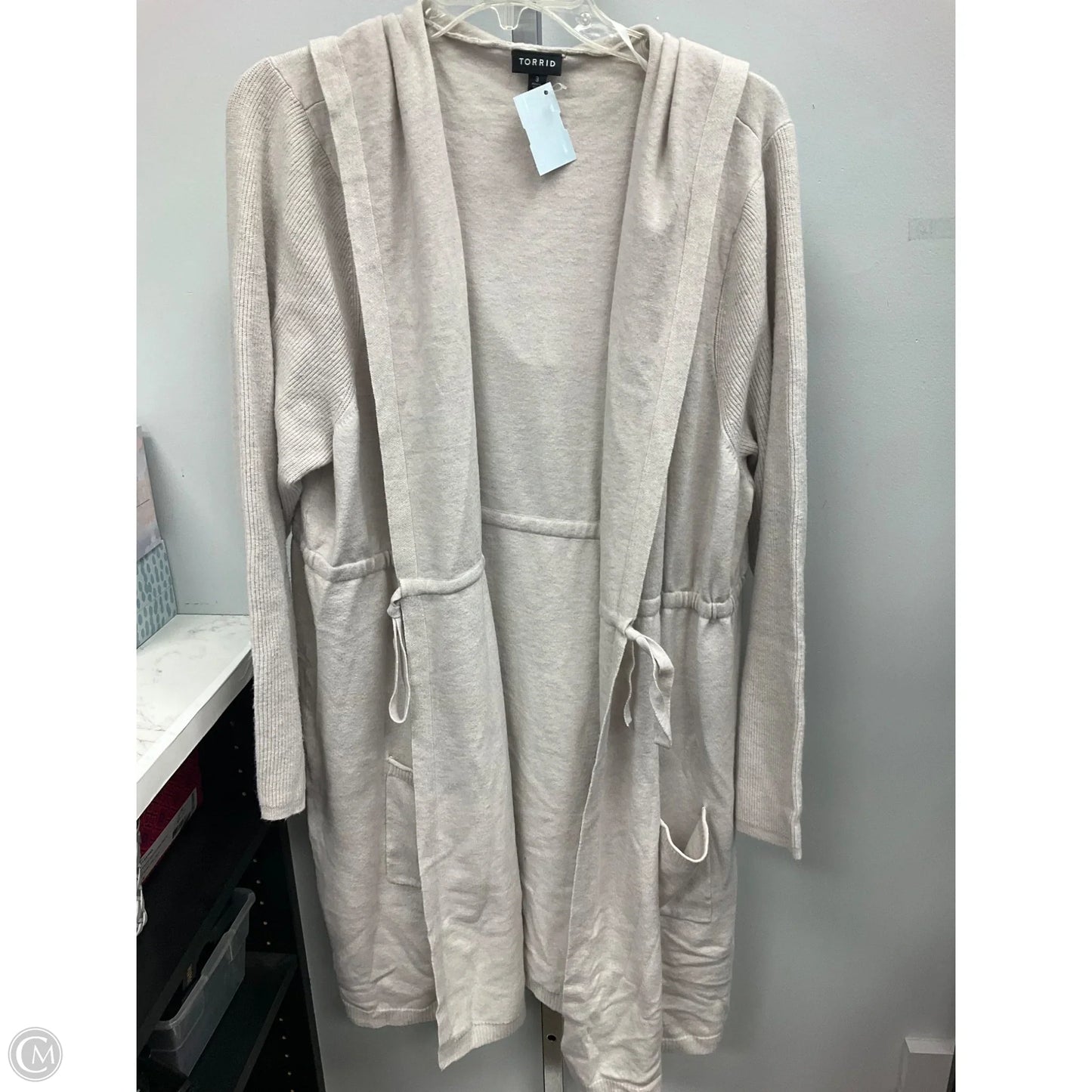 Sweater Cardigan By Torrid In Grey, Size: 3x