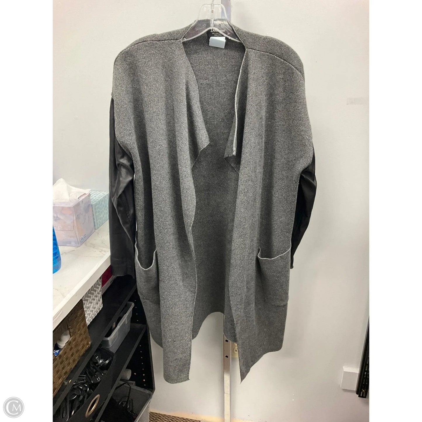 Sweater Cardigan By Zara In Grey, Size: L