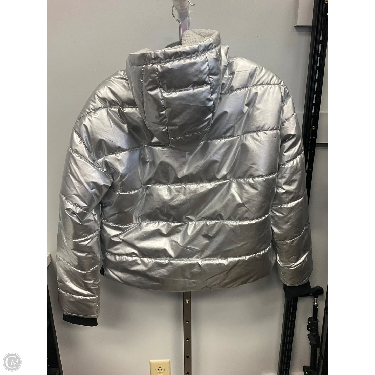 Coat Puffer & Quilted By Offline By Aerie In Silver, Size: M
