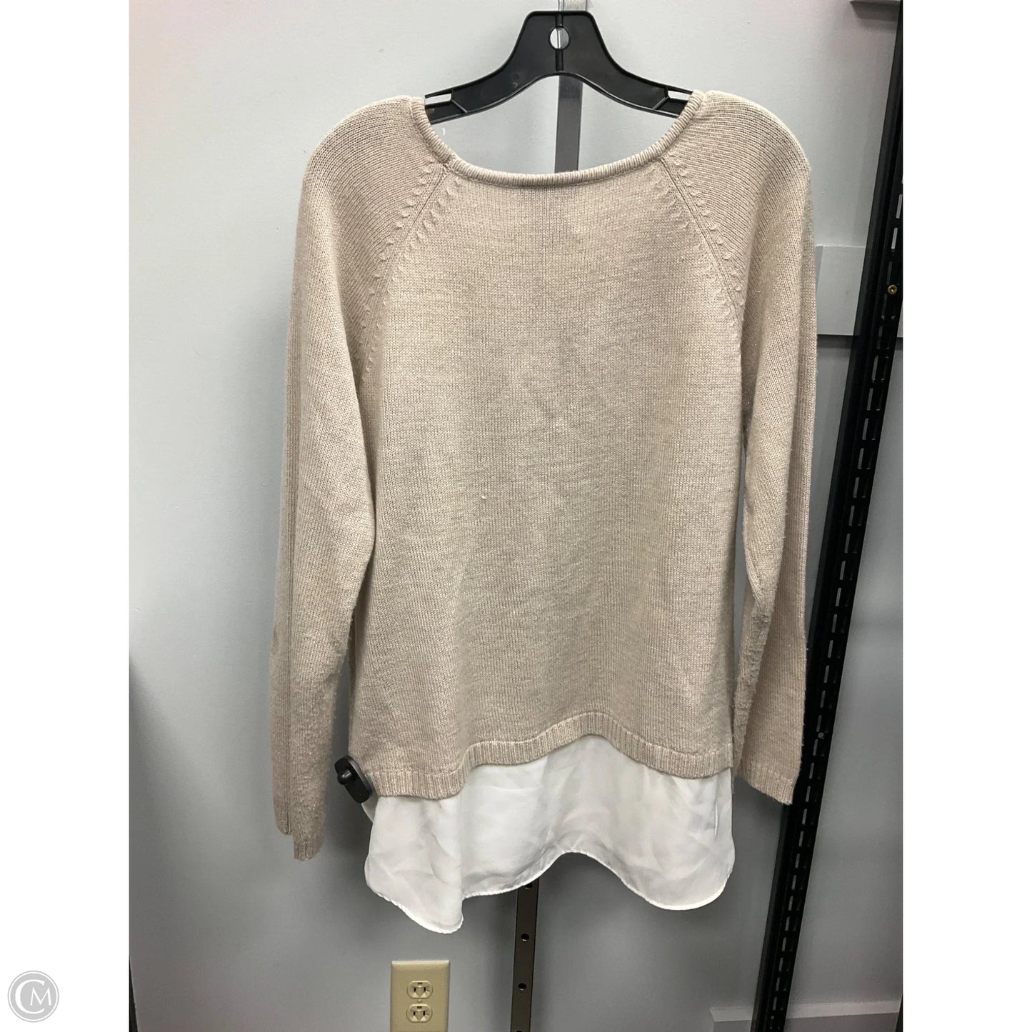 Sweater By Ab Studio In Tan, Size: Xl