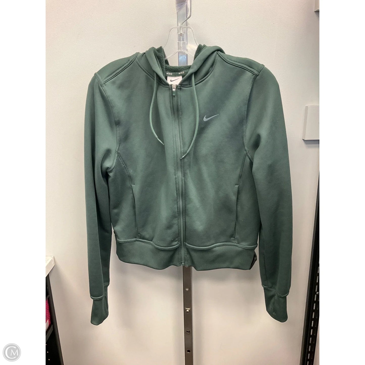 Sweatshirt Hoodie By Nike In Green, Size: S