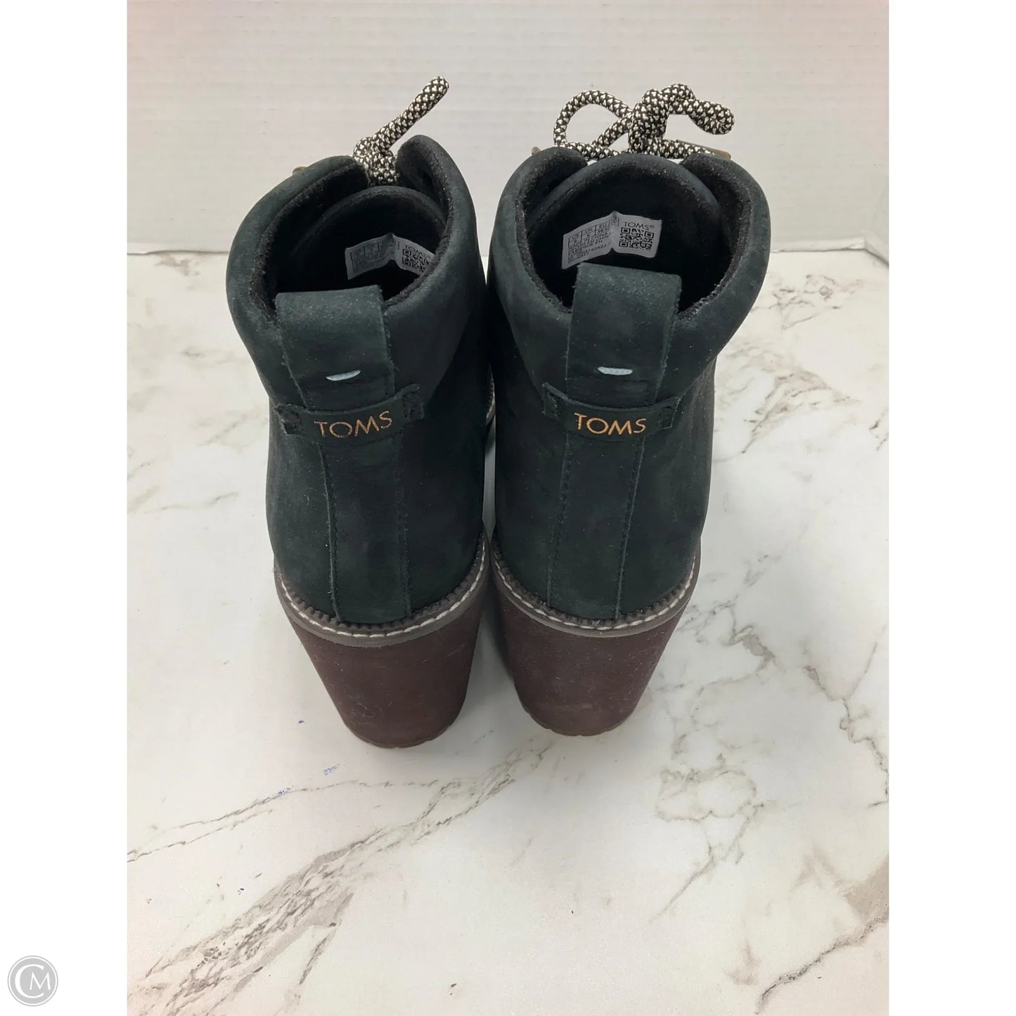 Boots Ankle Heels By Toms In Black & Brown, Size: 8