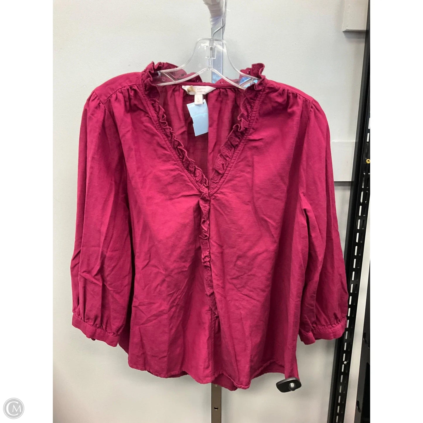 Top Long Sleeve By Lc Lauren Conrad In Maroon, Size: L