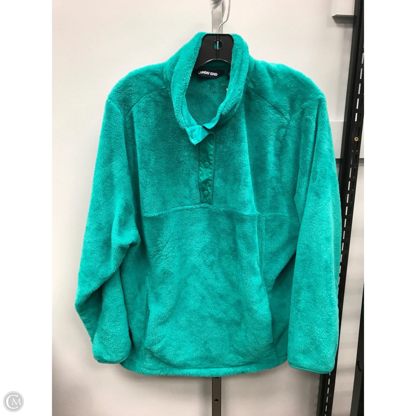 Jacket Fleece By Lands End In Green, Size: 1x