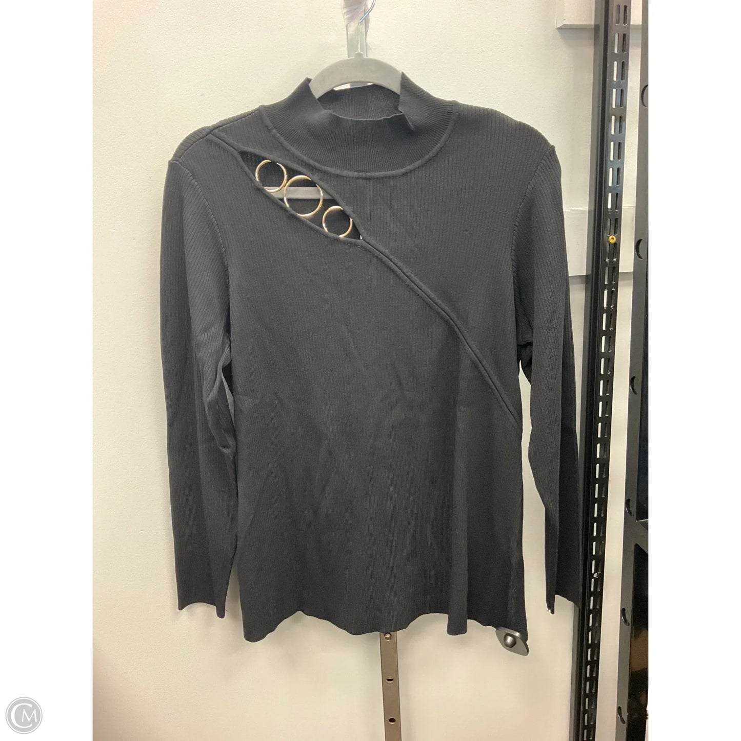 Top Long Sleeve By Inc In Black, Size: 1x