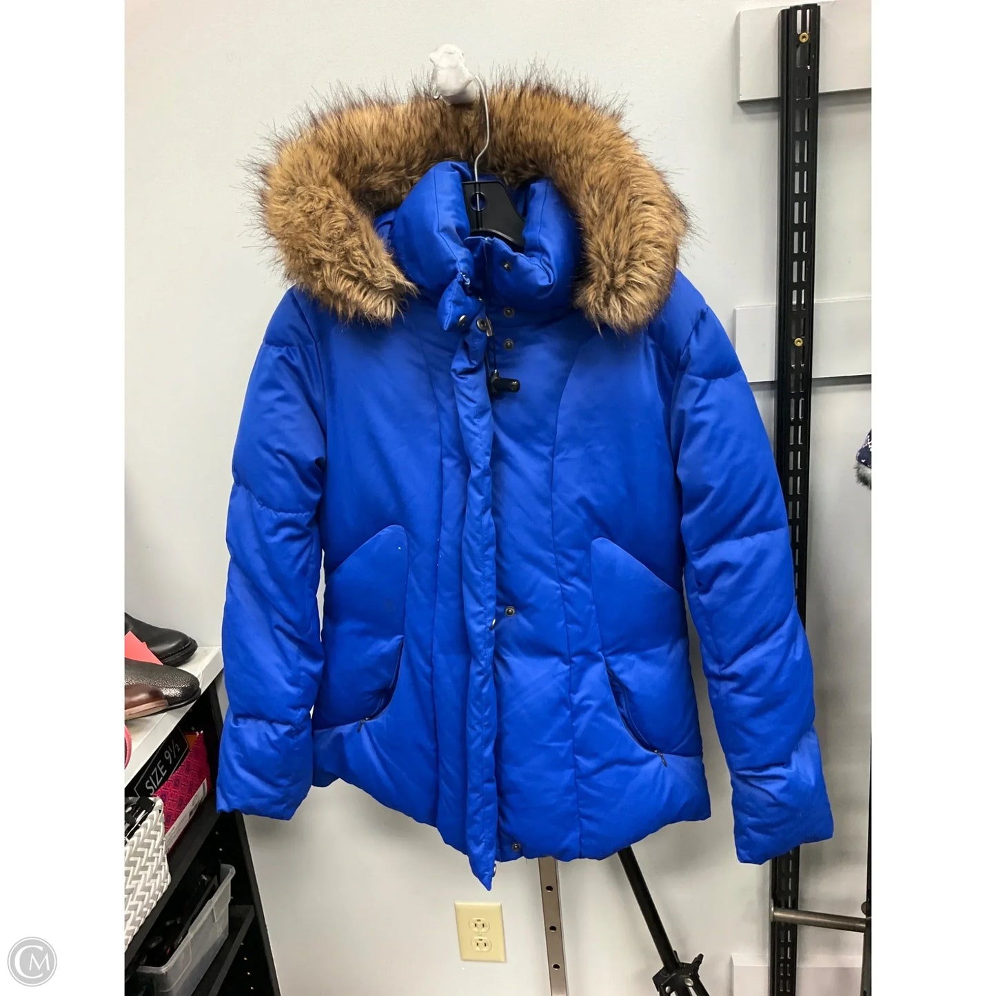 Coat Puffer & Quilted By Calvin Klein In Blue, Size: L