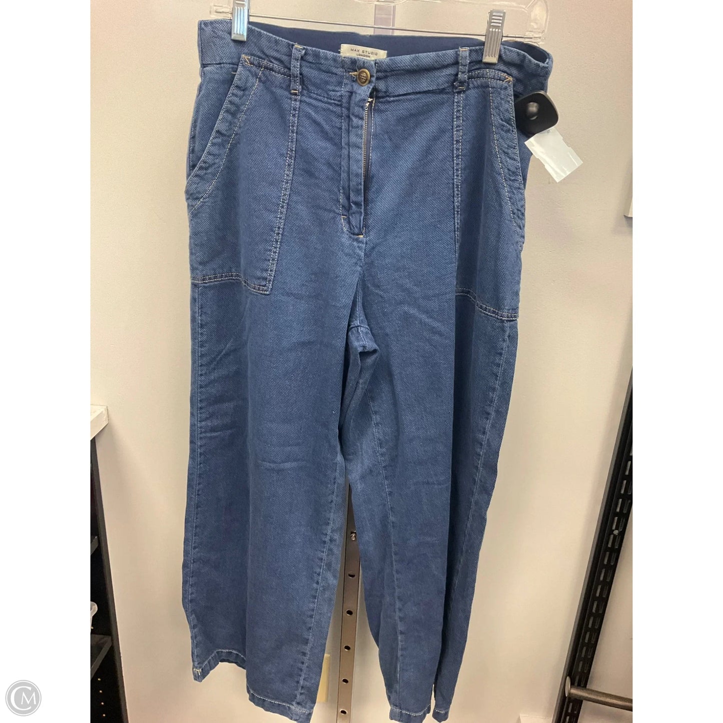 Jeans Wide Leg By Max Studio In Blue Denim, Size: L