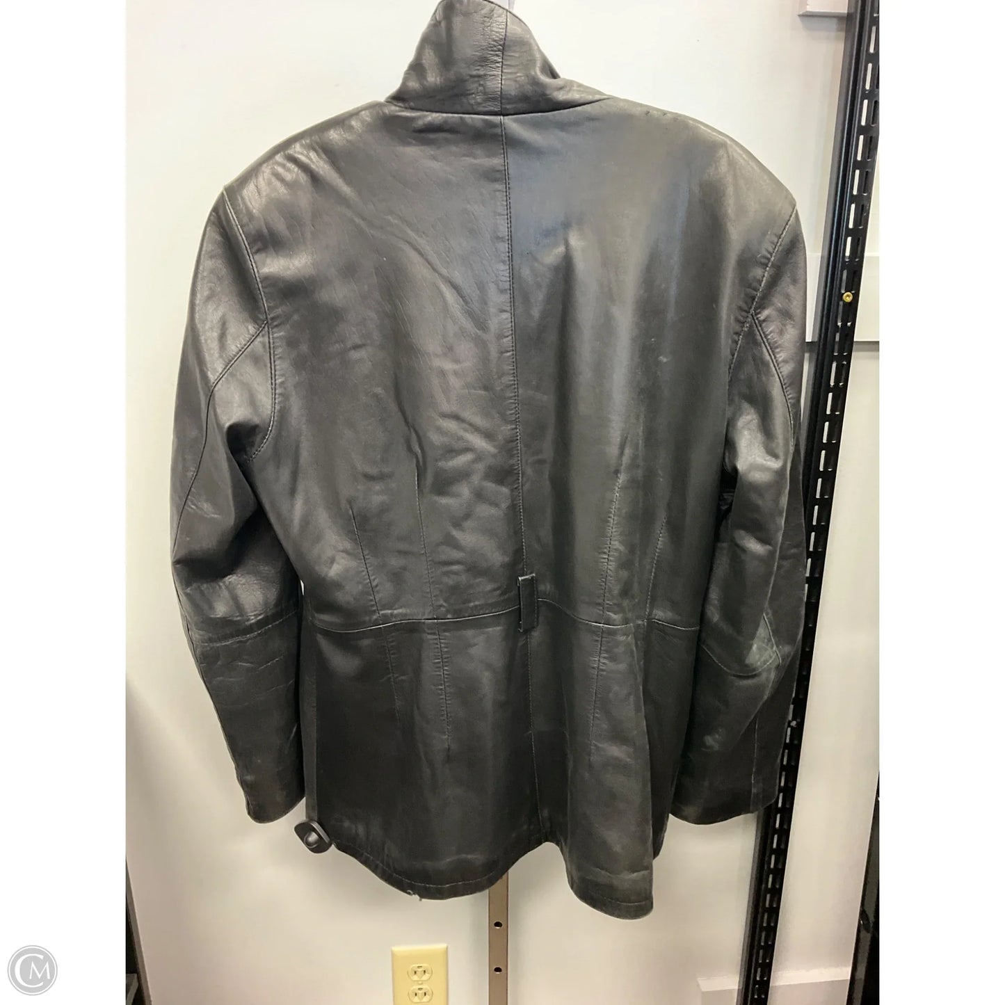 Jacket Leather By Kasper In Black, Size: L