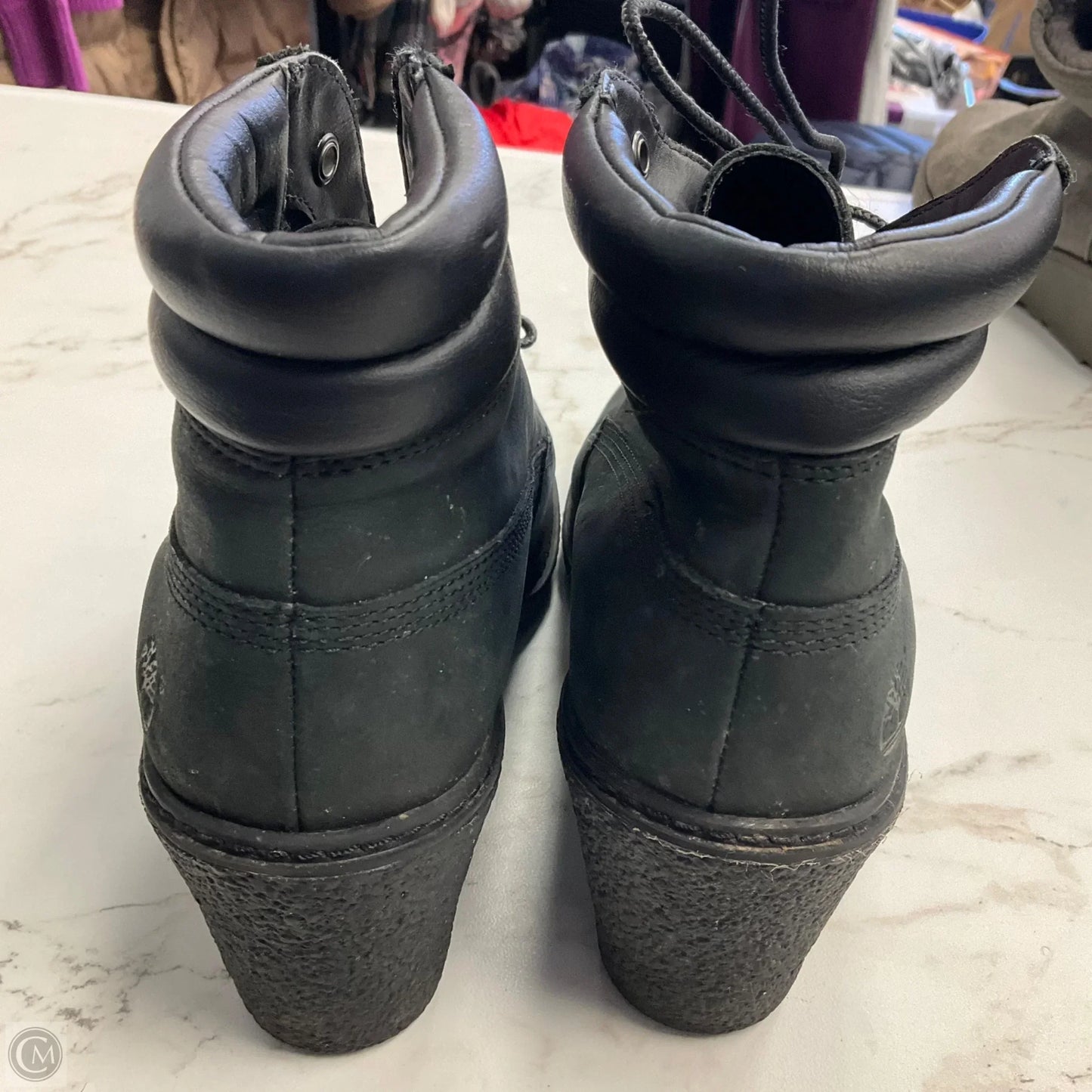 Shoes Heels Wedge By Timberland In Black, Size: 7