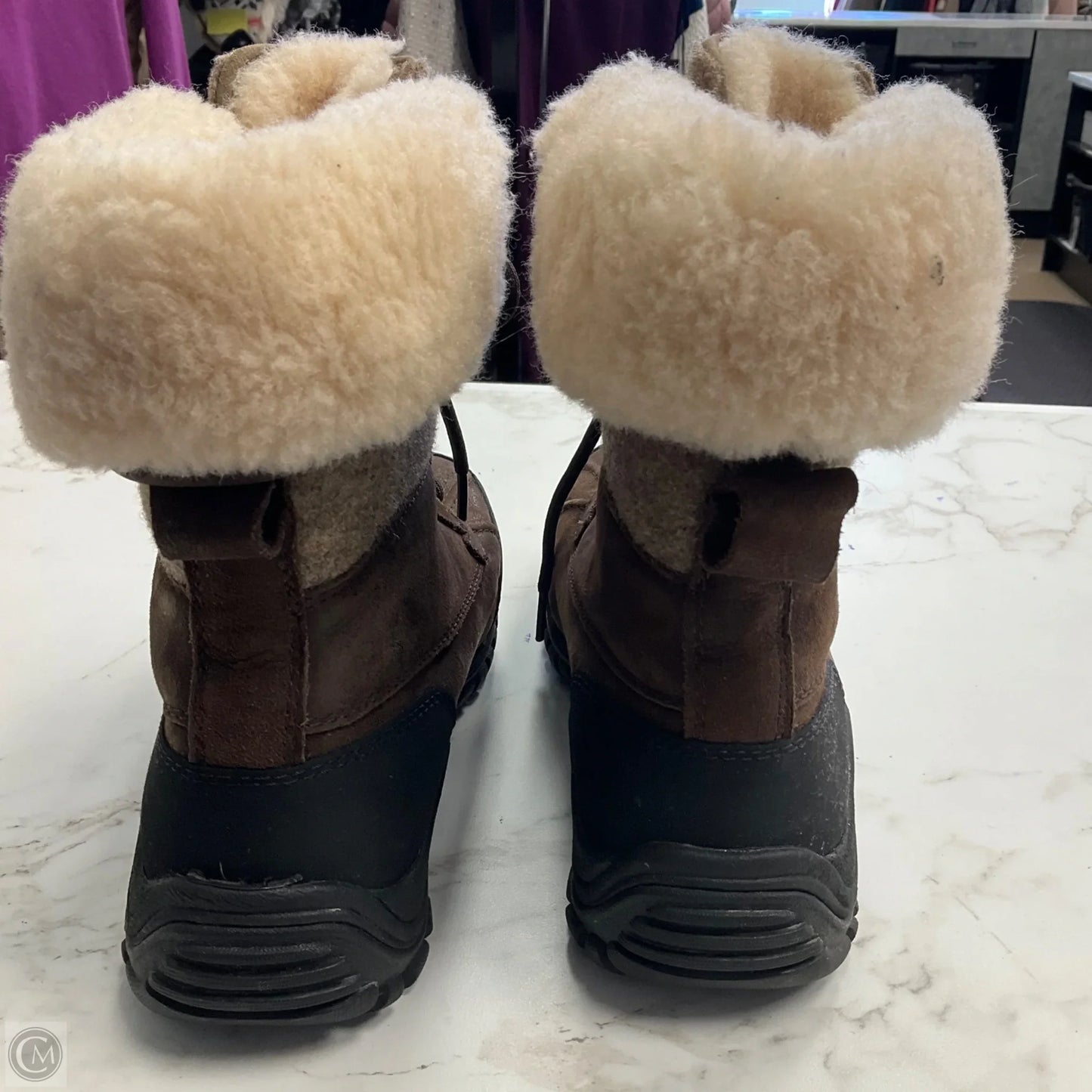 Boots Designer By Ugg In Brown, Size: 7.5