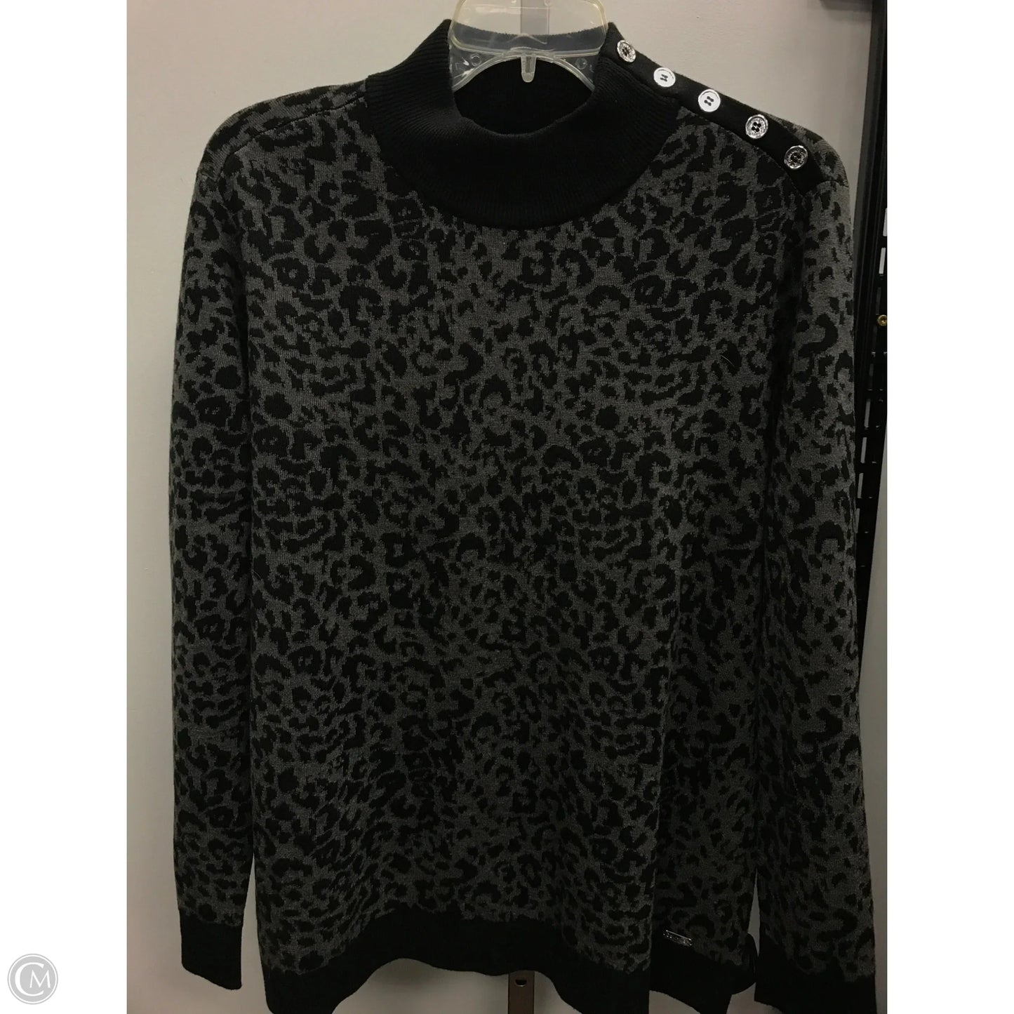 Sweater By Calvin Klein In Animal Print, Size: L