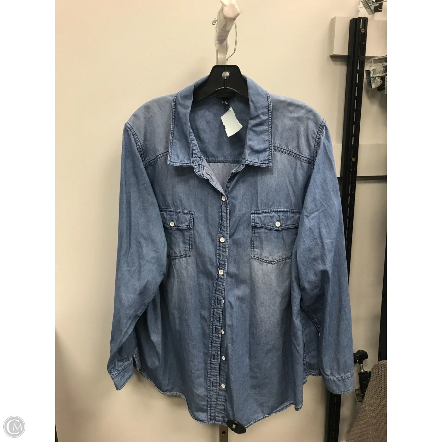Top Long Sleeve By Torrid In Blue Denim, Size: 3x