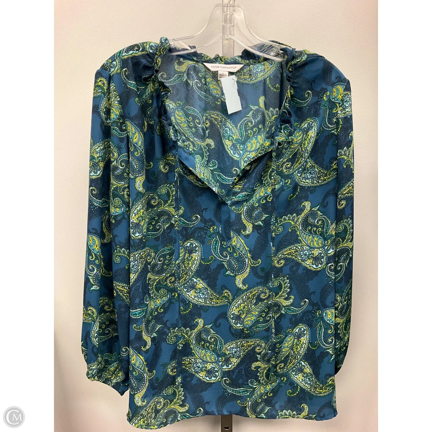 Top Long Sleeve By Counterparts In Paisley Print, Size: L