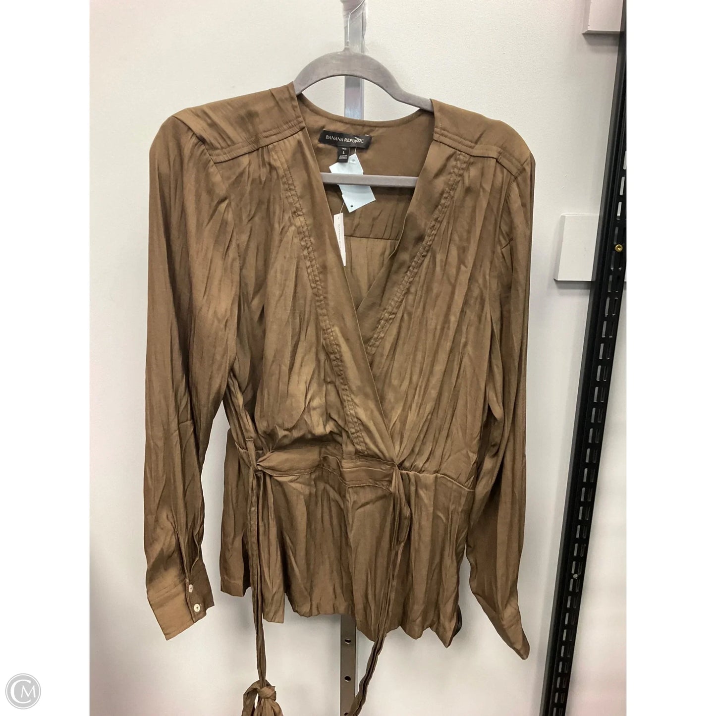 Top Long Sleeve By Banana Republic In Brown, Size: L