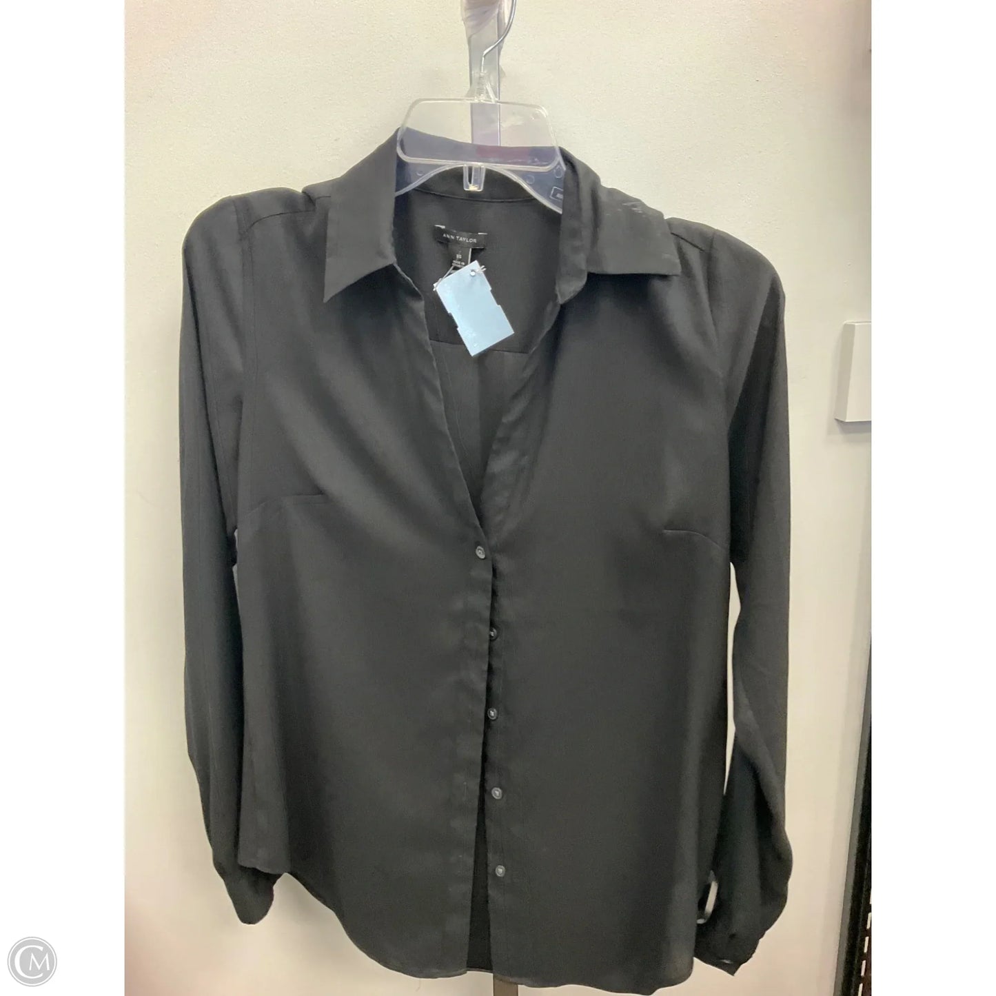 Blouse Long Sleeve By Ann Taylor In Black, Size: Xs